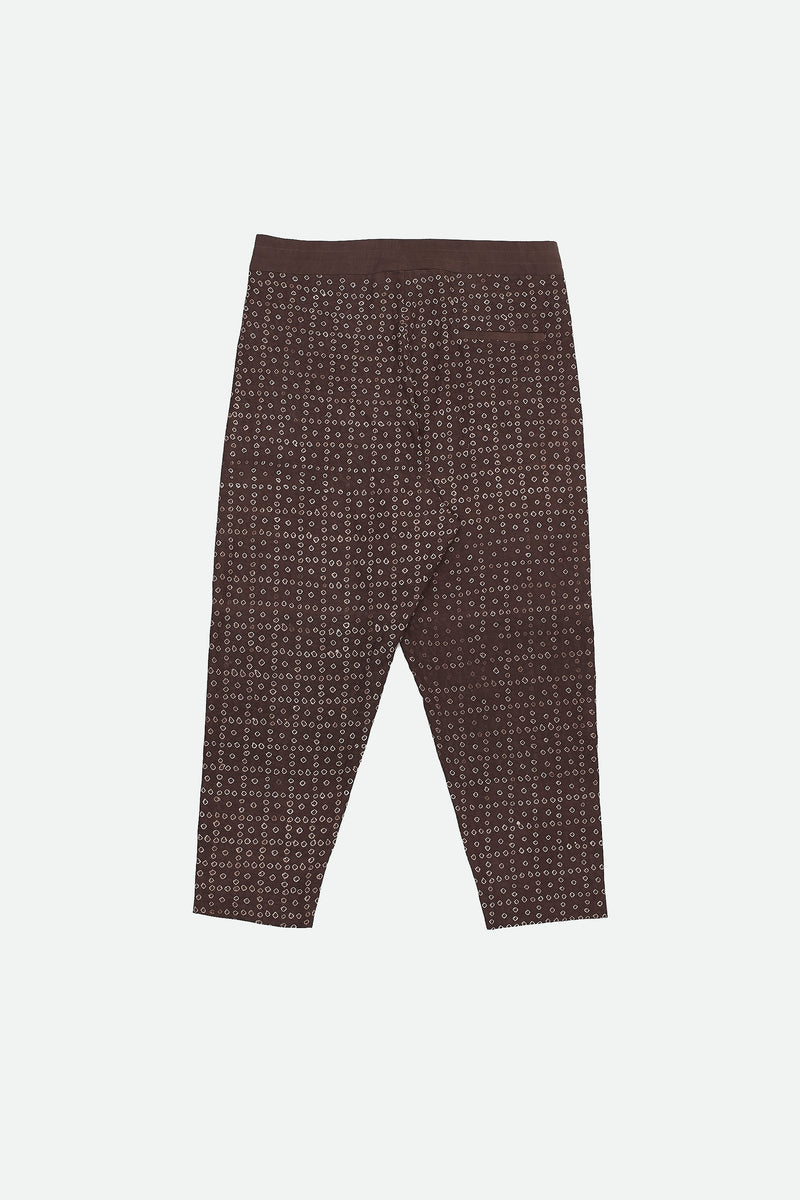 BURNT UMBER BANDHANI PANT