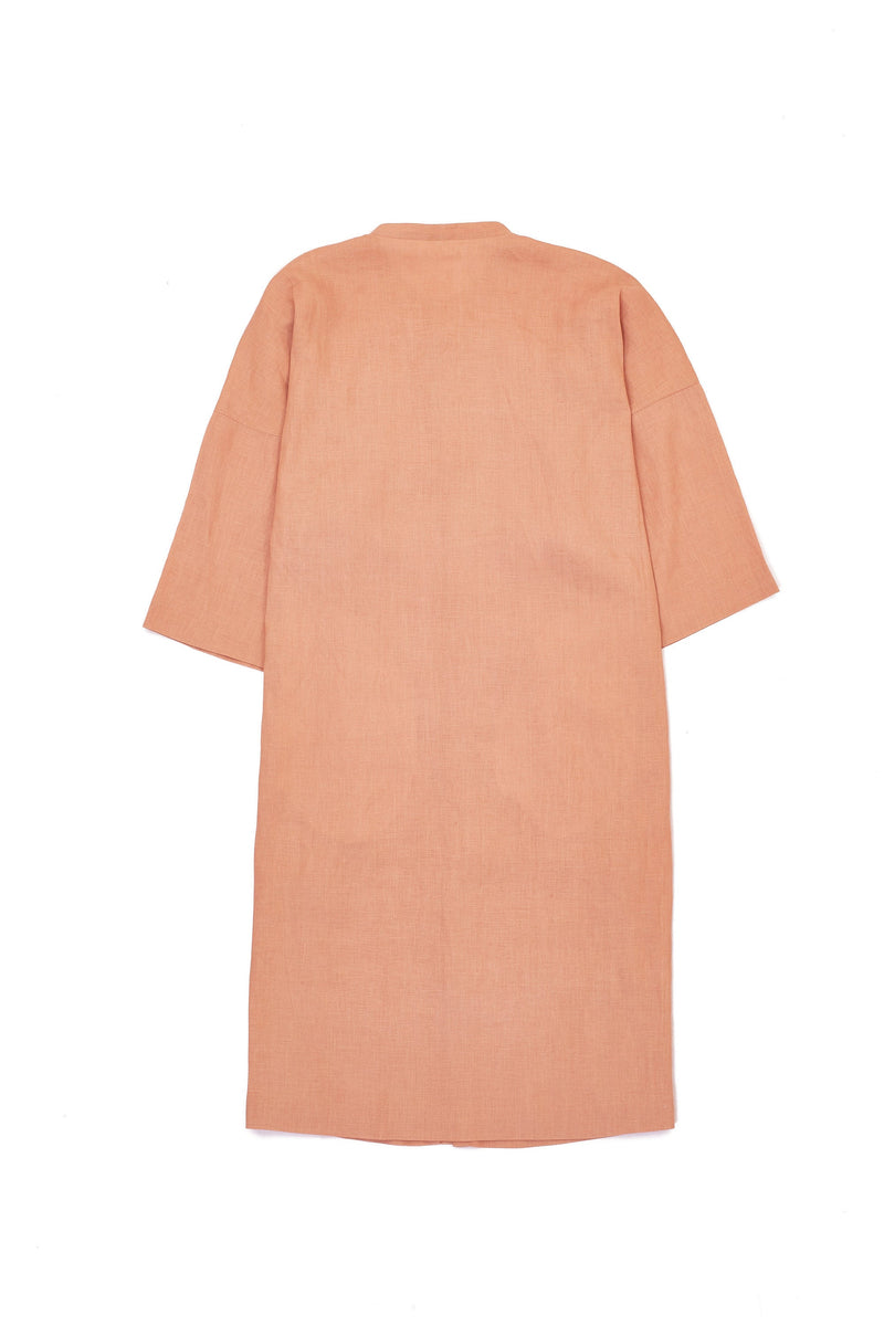 TEA ROSE STRAIGHT TUNIC DRESS WITH HAND EMROIDERED DETAILS