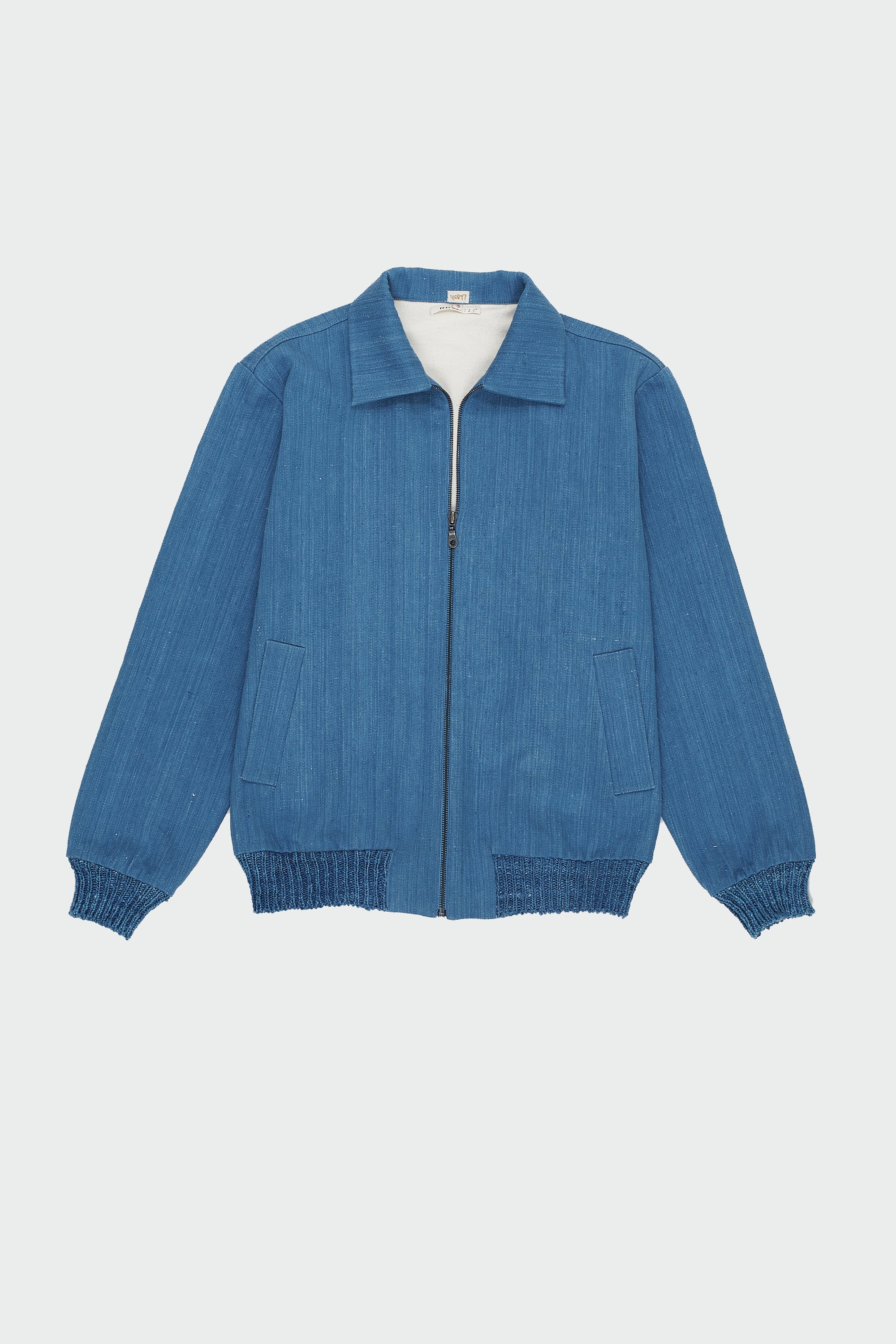 INDIGO HANDSPUN DENIM BOMBER JACKET