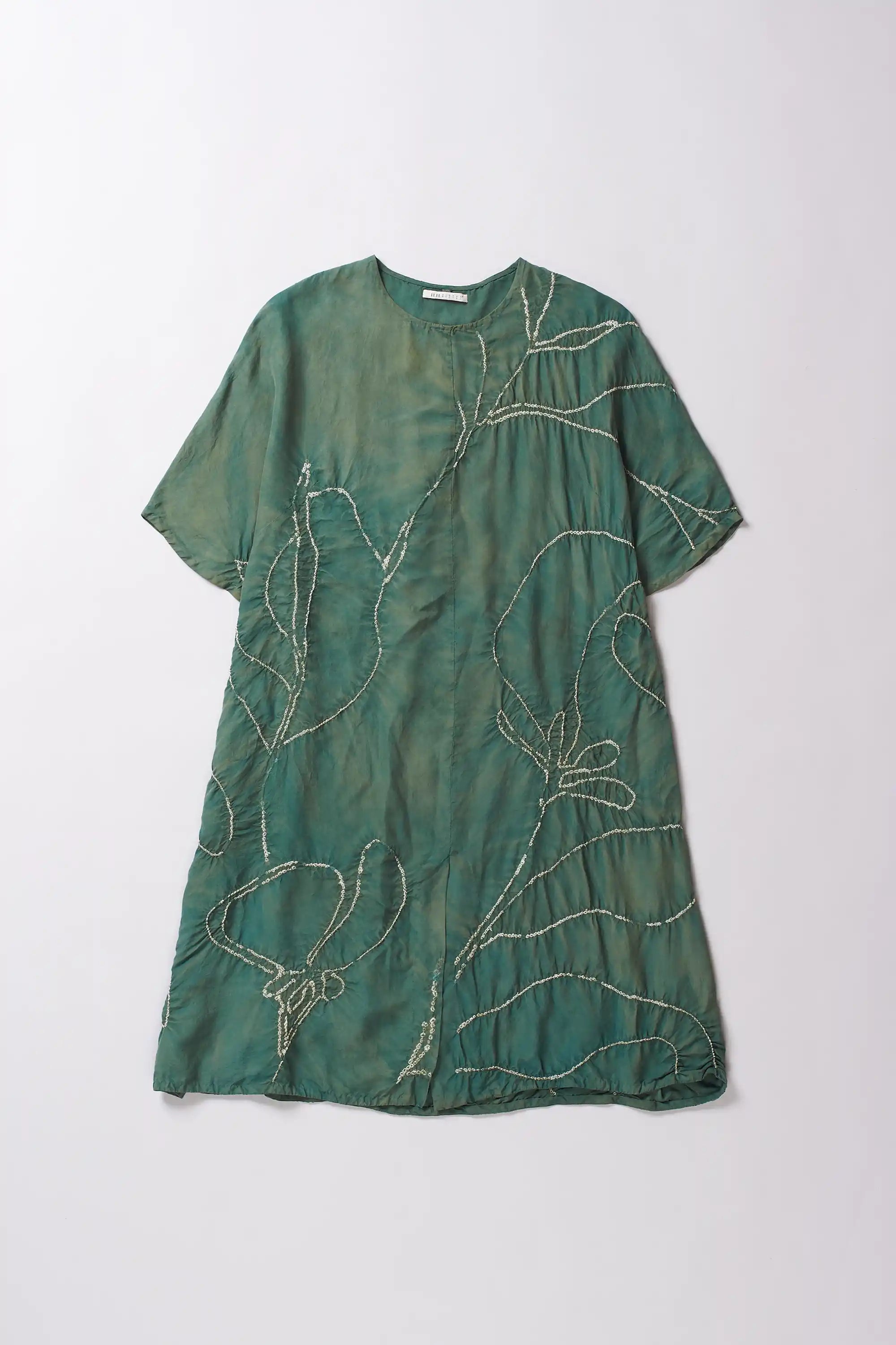 Olive green bandhani dress