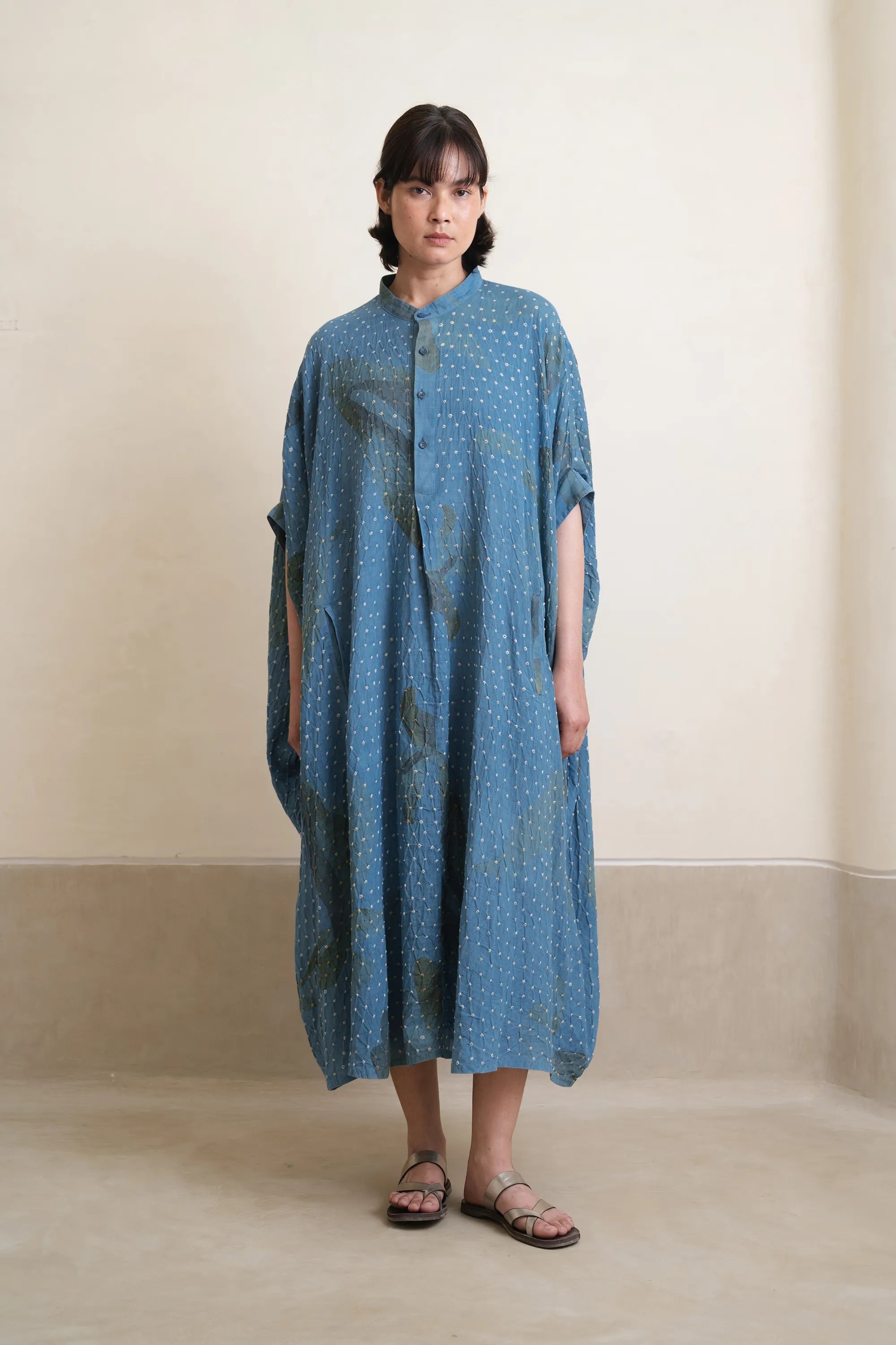 Light Indigo Artsy Drape Kaftan