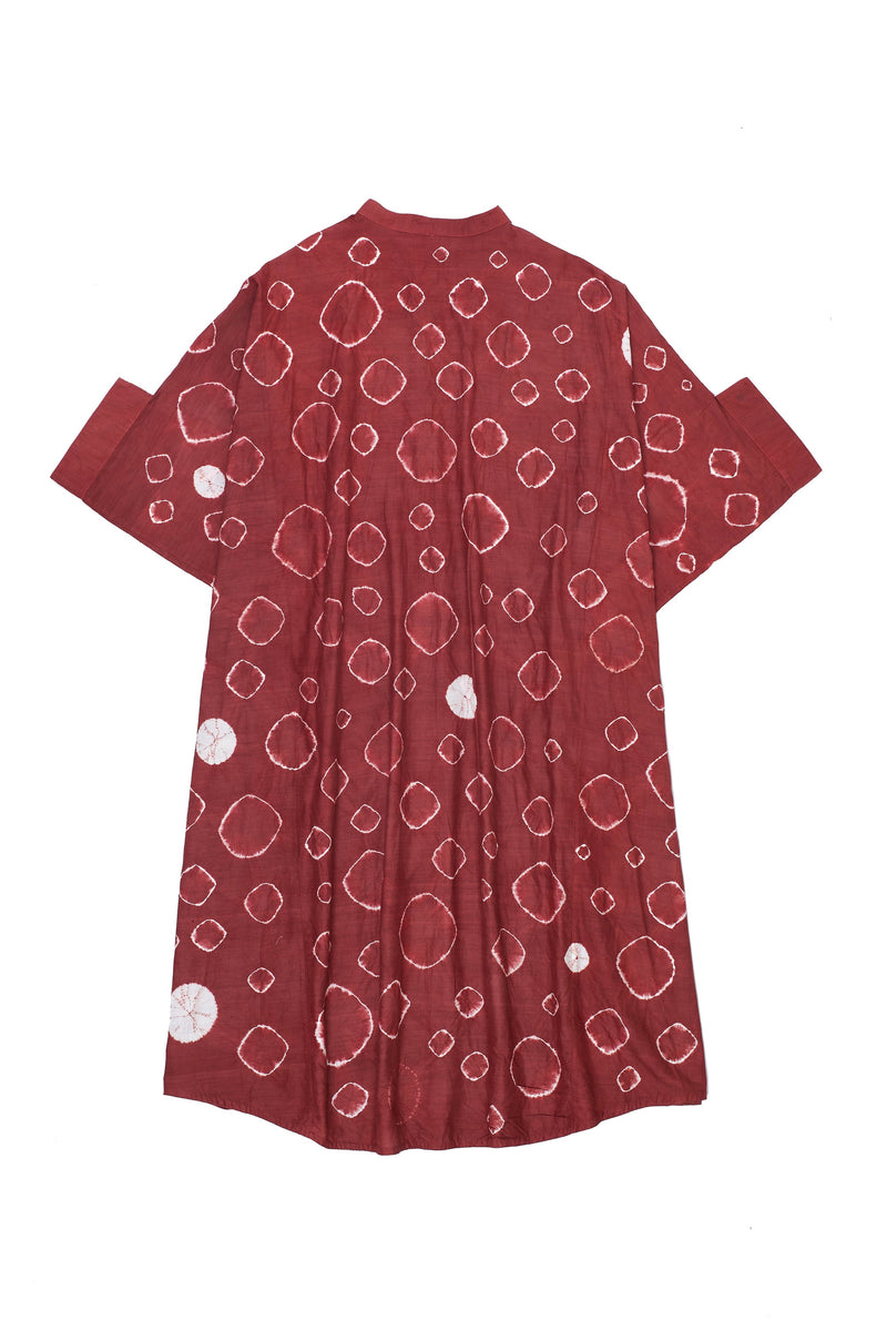 Crimson Pink Kaftan Dress Crafted With All Over Shibori
