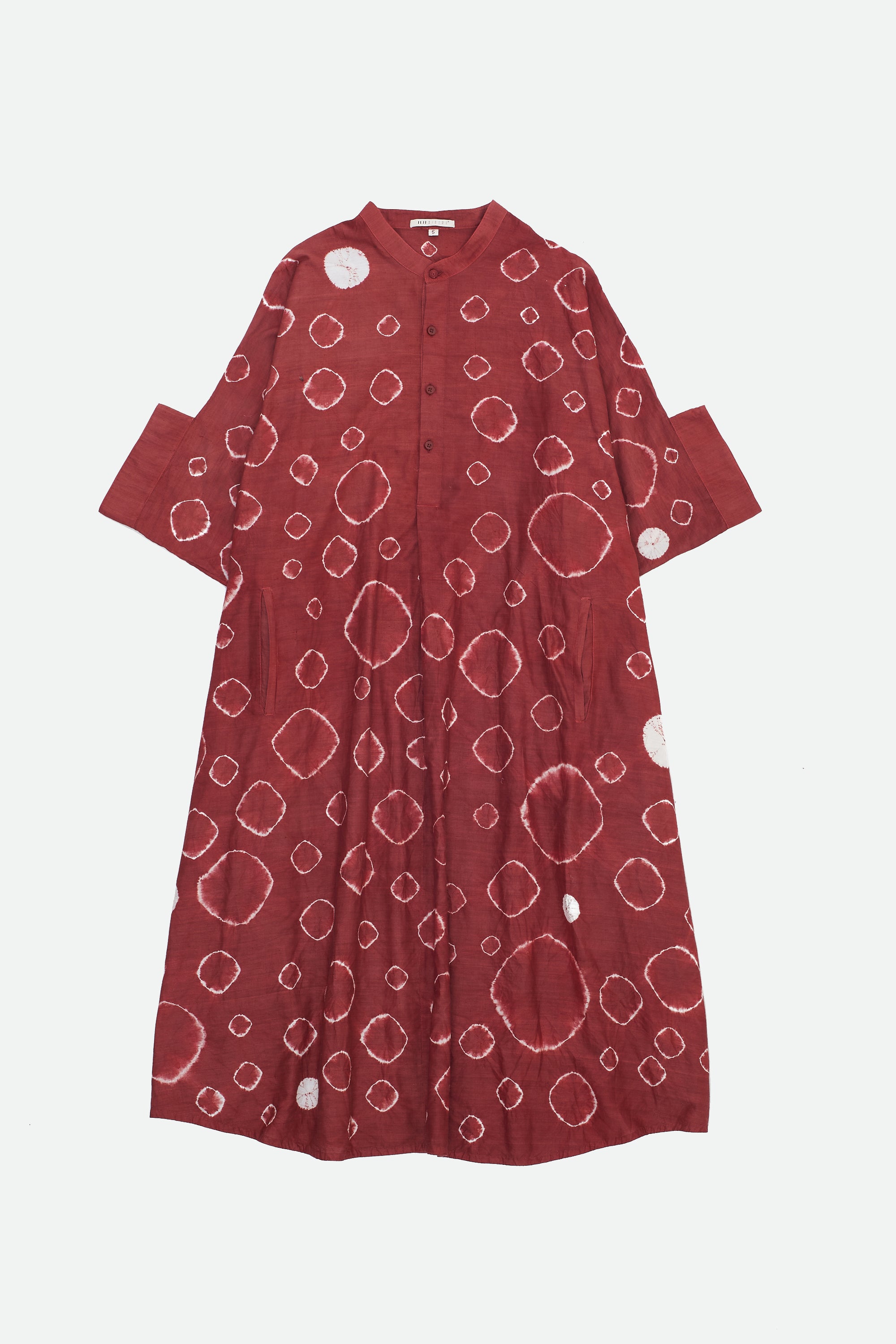 Crimson Pink Kaftan Dress Crafted With All Over Shibori
