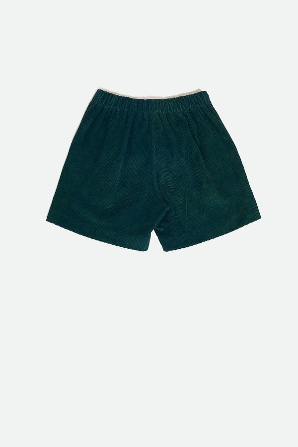 BOTTLE GREEN COTTON UNISEX SHORTS