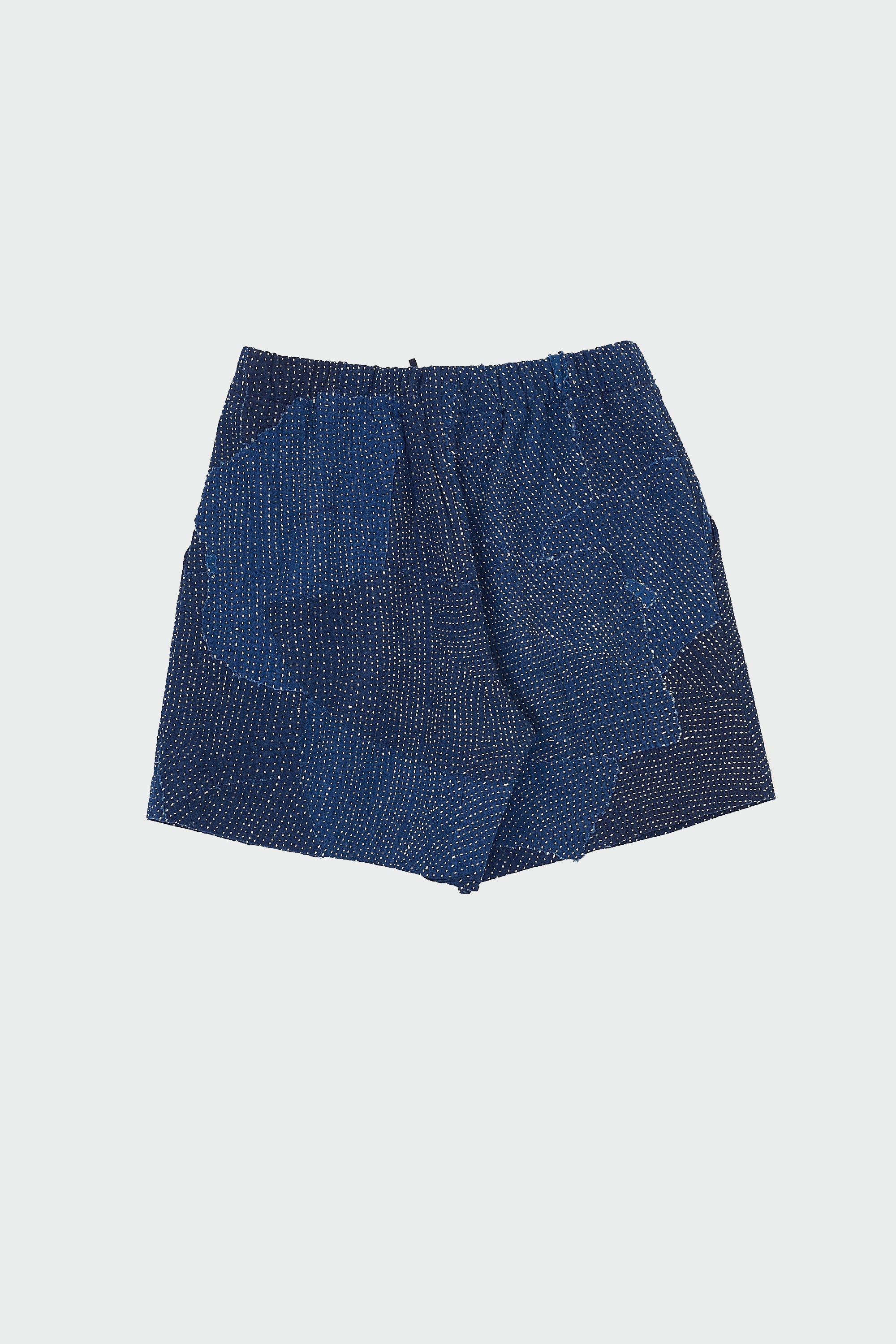 KANTHA PATCHWORK INDIGO SHORTS