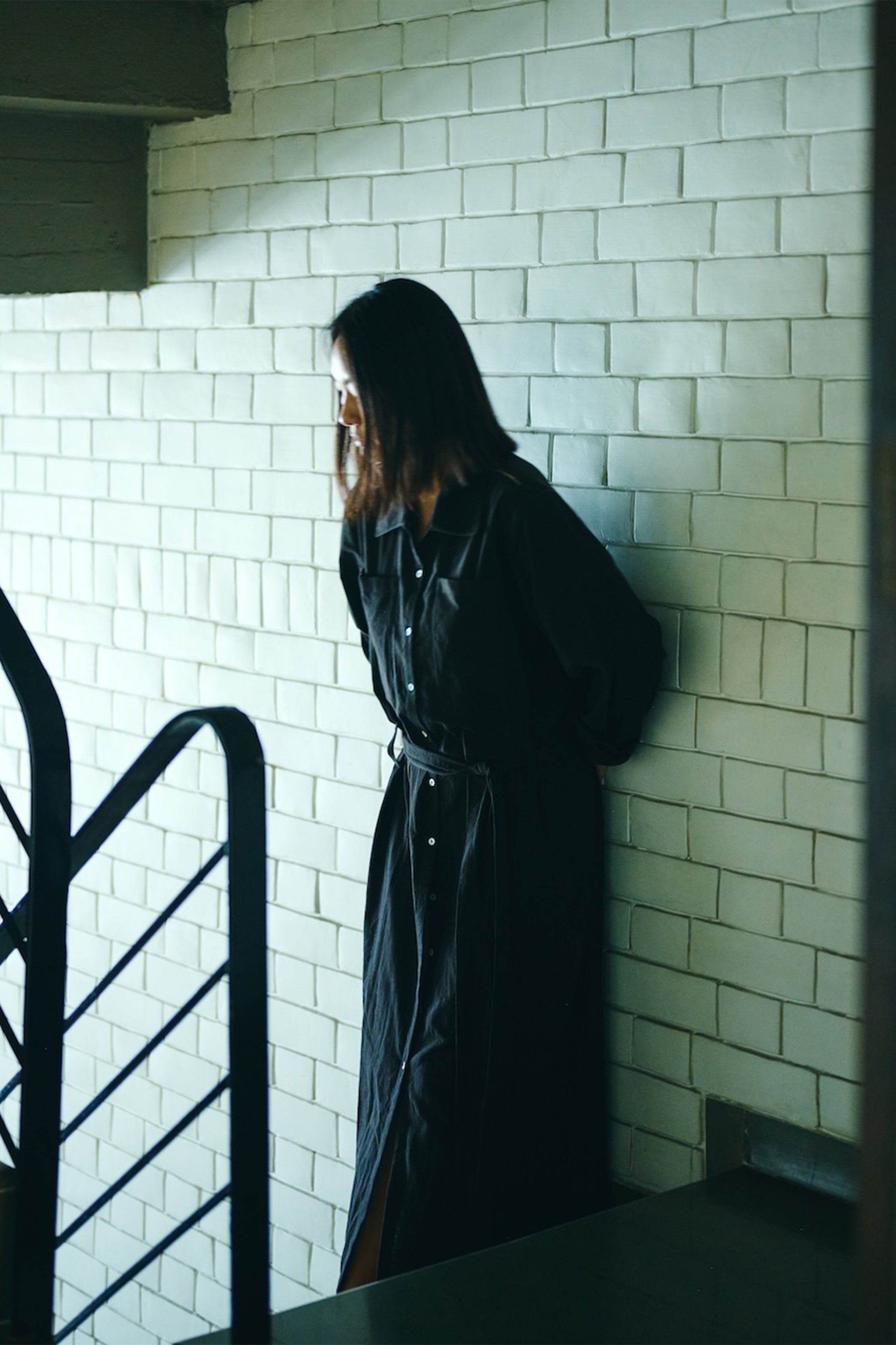 BLACK COTTON SUMMER SHIRT DRESS