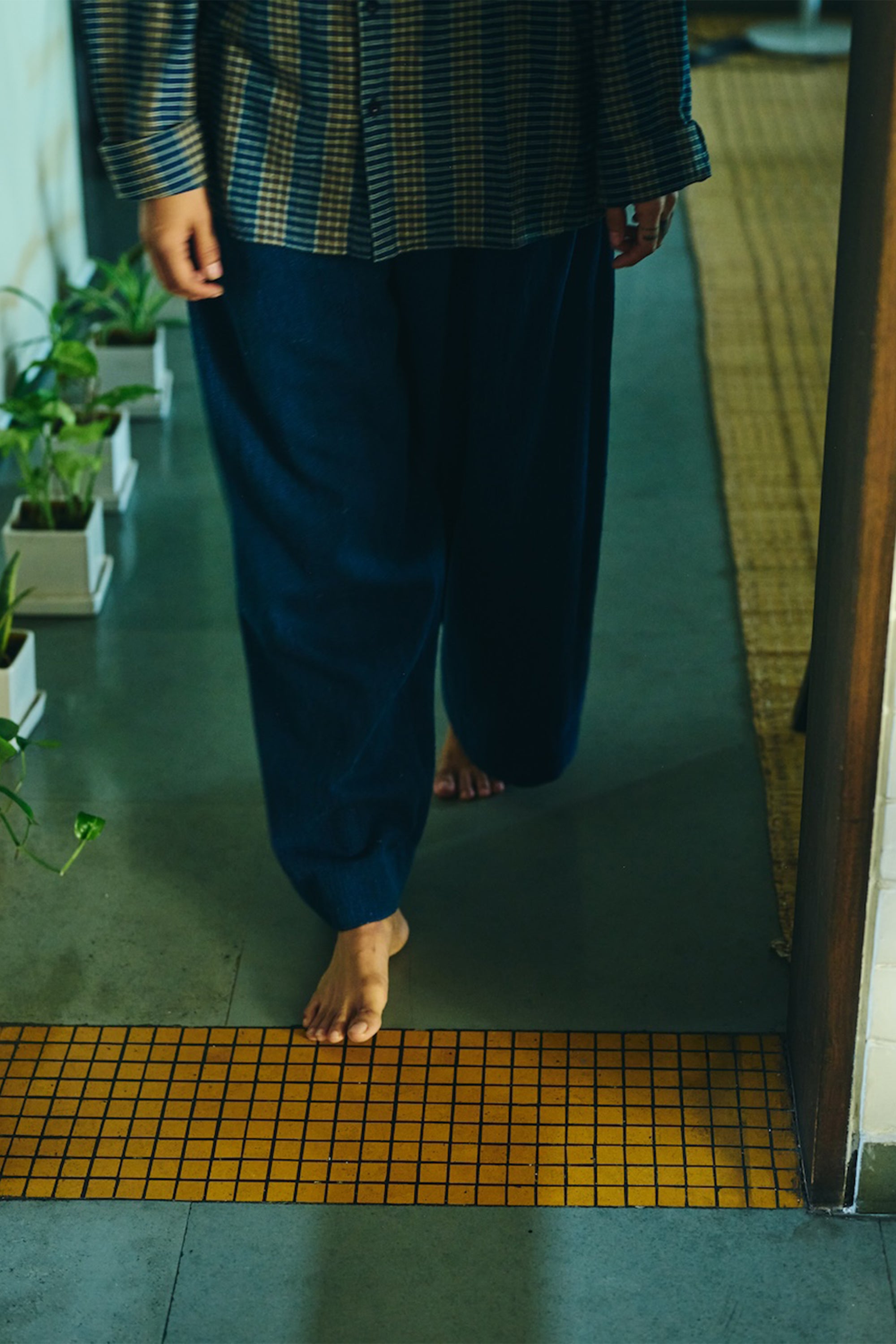 NATURAL INDIGO HANDSPUN DENIM COTTON PANT