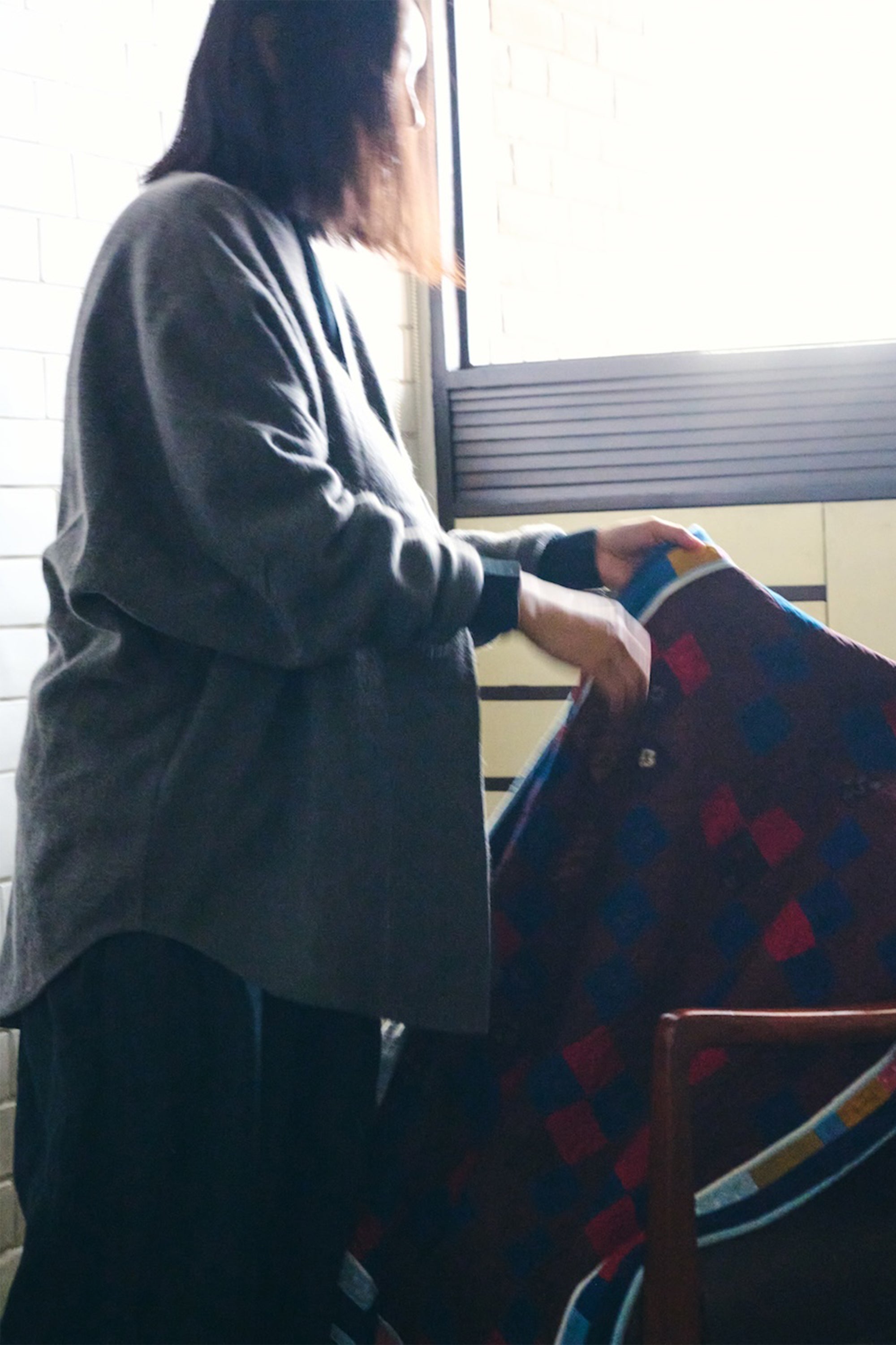 Hand Embroidered Patchwork Quilt in Multicolour