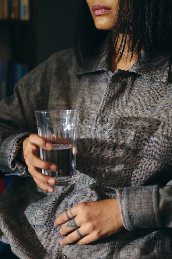 INDIGO CHAMBRAY ORGANIC COTTON TRUCKER JACKET