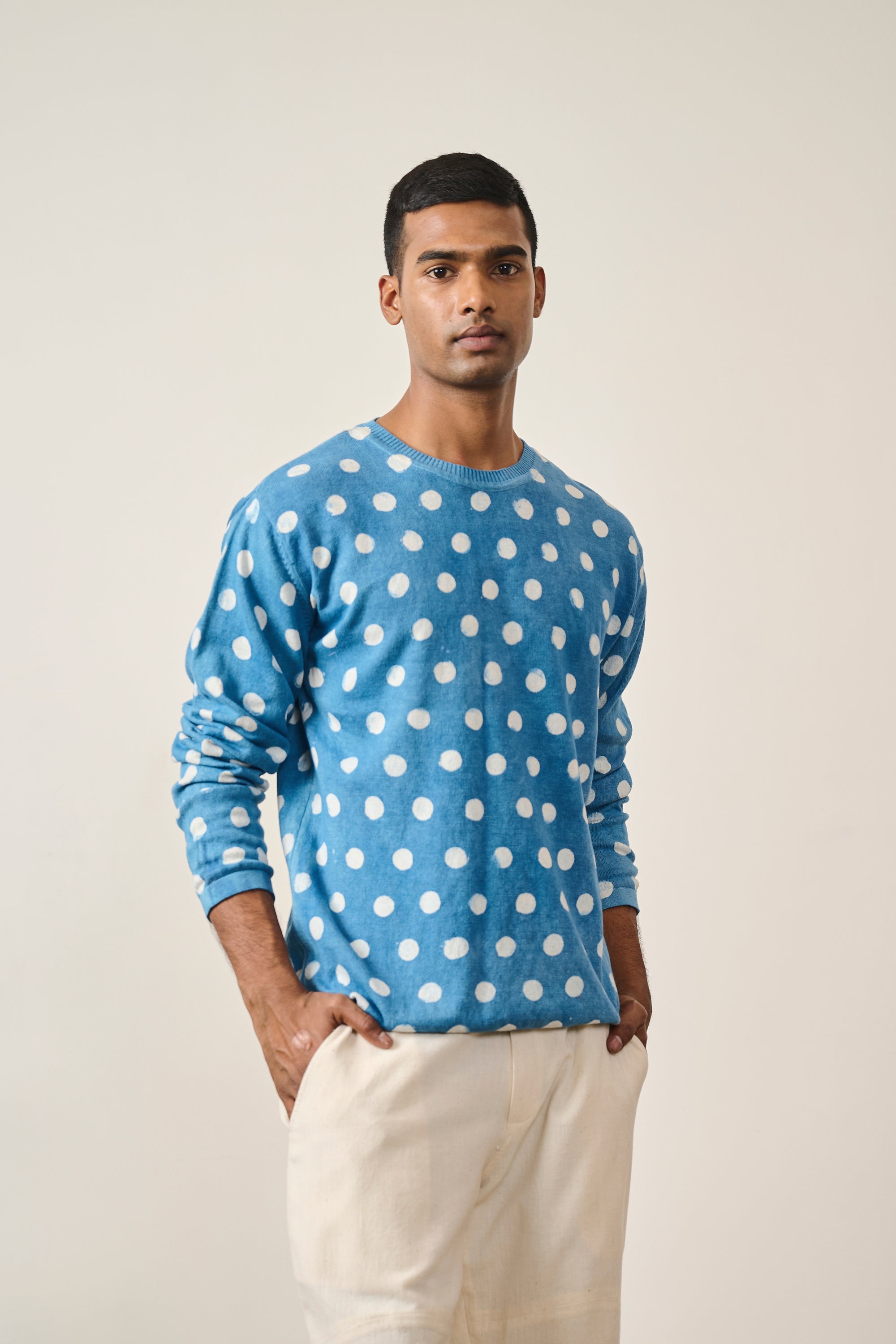 LIGHT INDIGO COTTON T-SHIRT