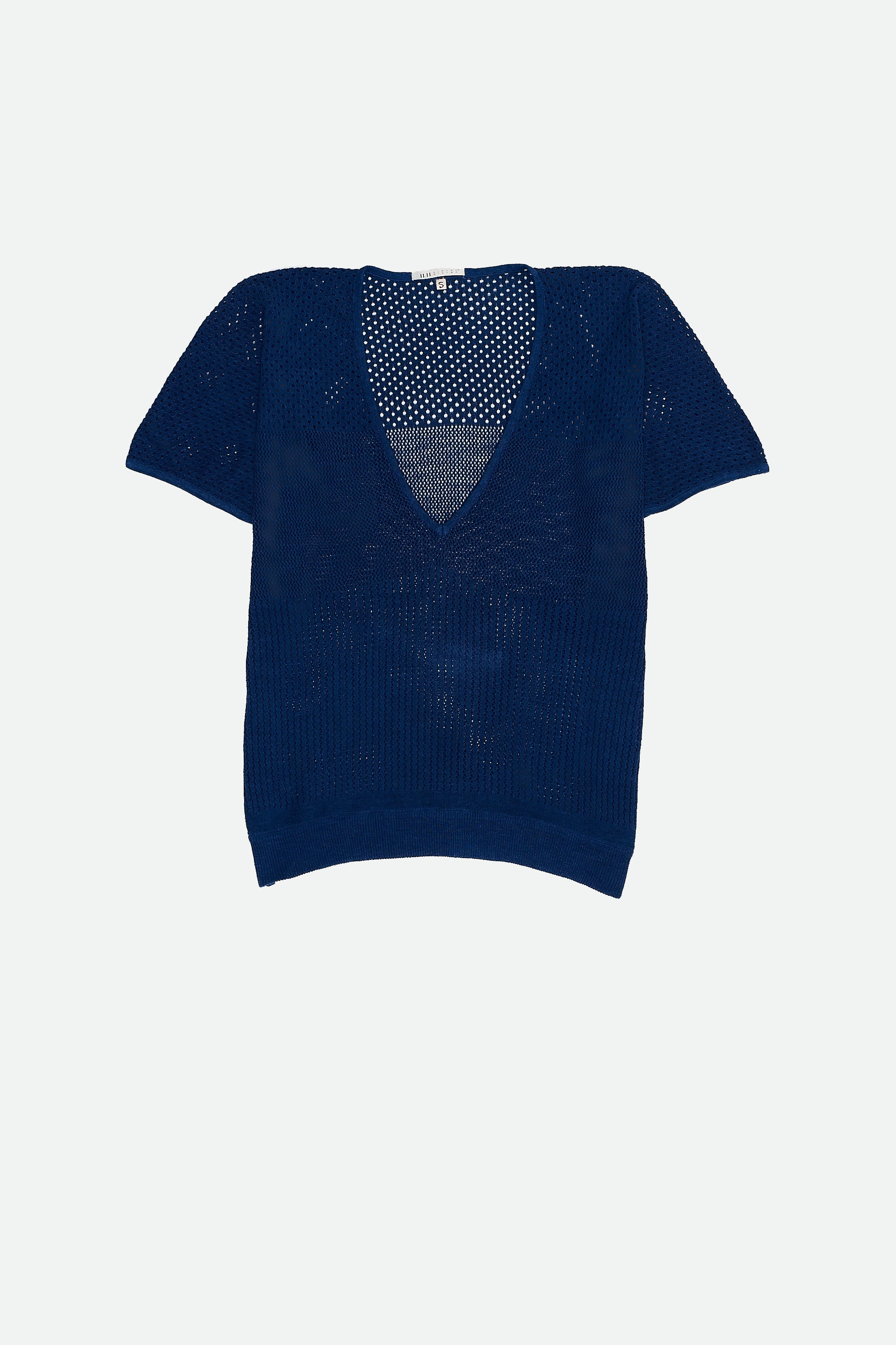 Women'S Plunge Neck T-Shirt in Indigo
