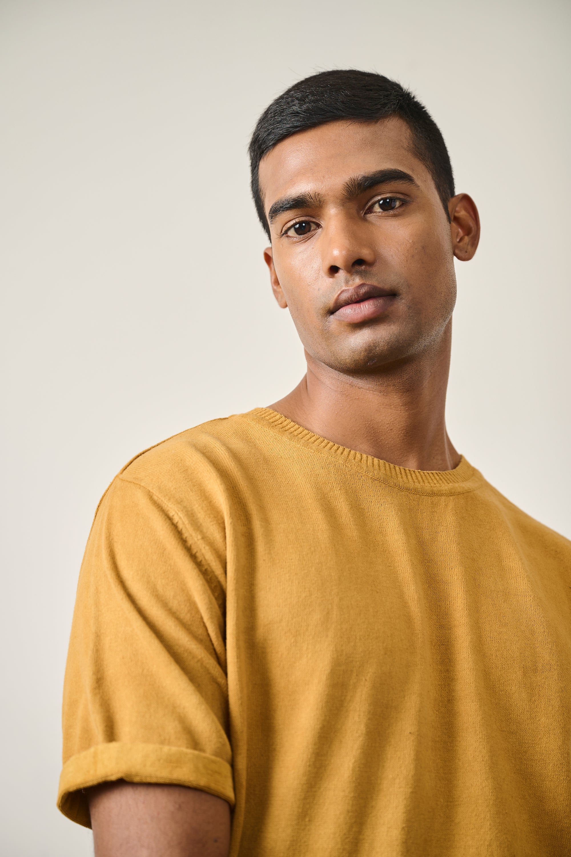 MUSTARD YELLOW COTTON T-SHIRT