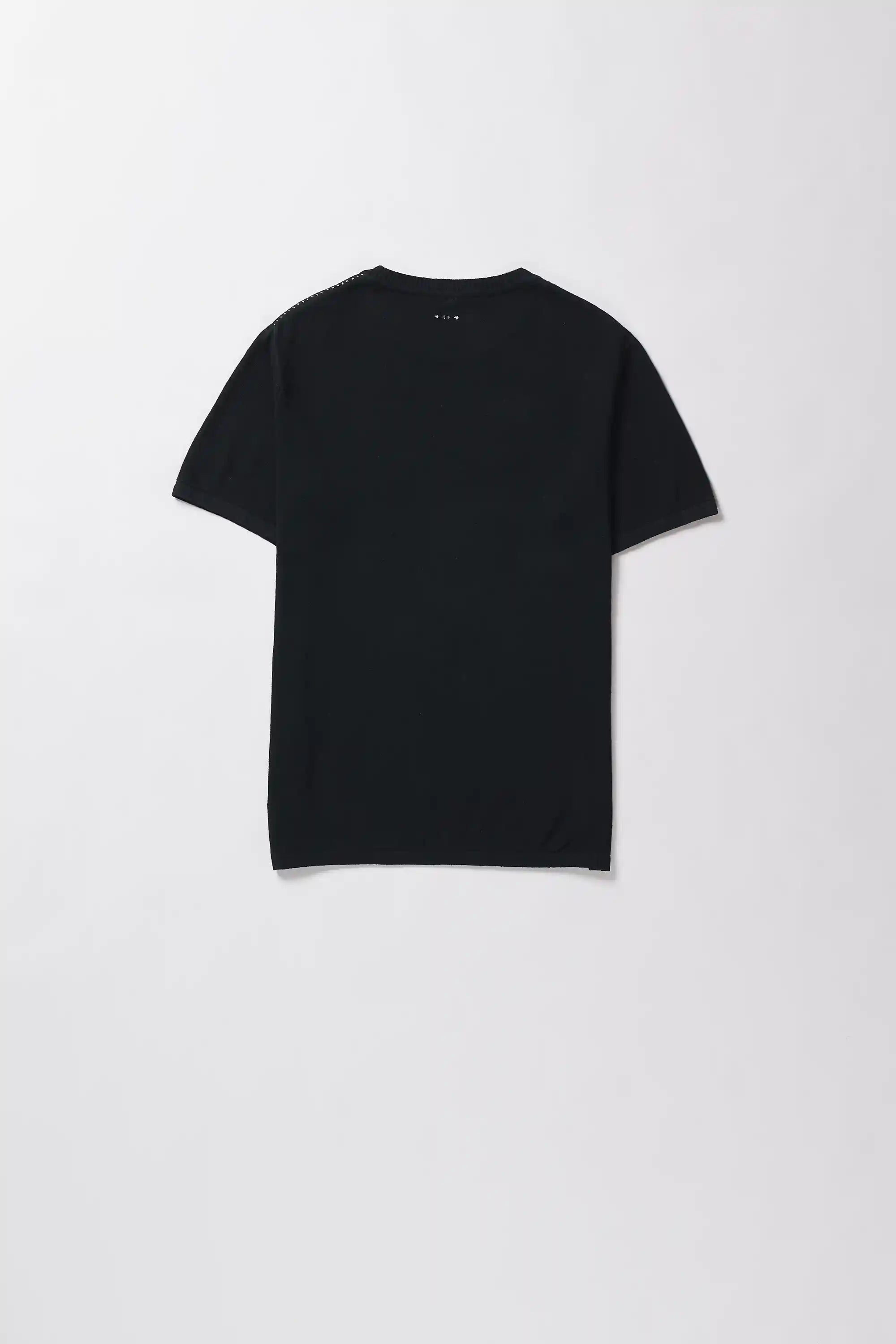 Back image of a black t-shirt