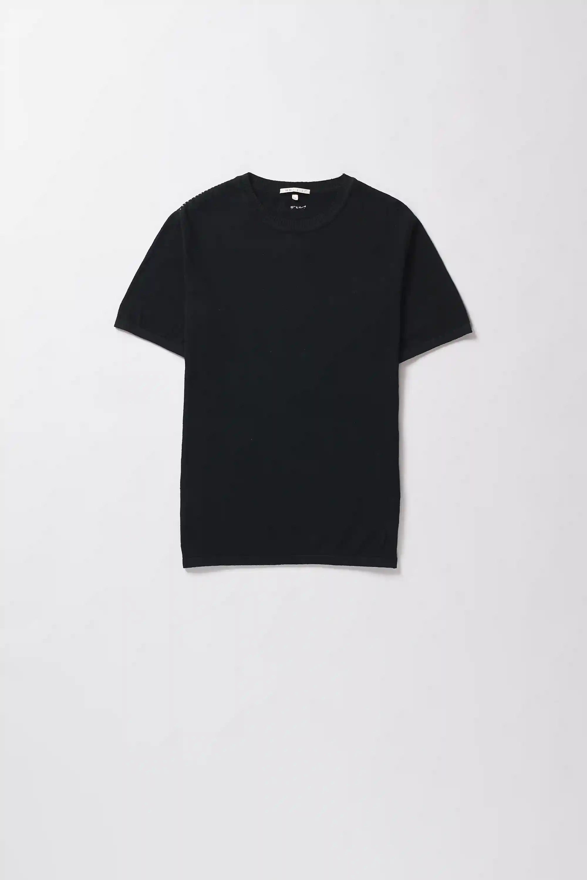 Front image of a black t-shirt