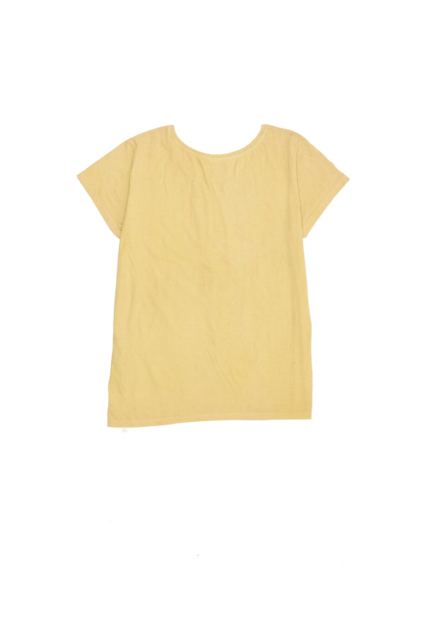 OCHRE YELLOW COTTON WITH BANDHANI T- SHIRT