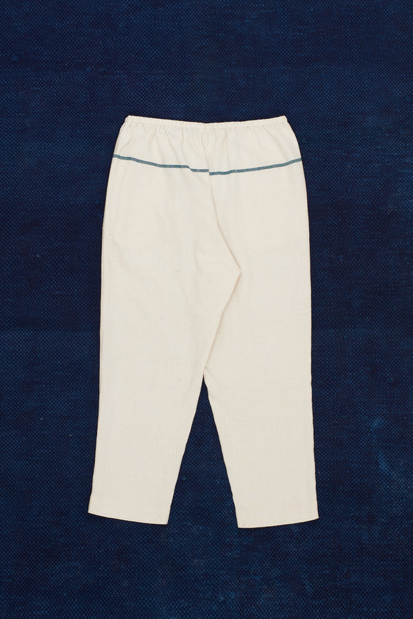 UNDYED COTTON ELASTICATED TAPERED PANTS