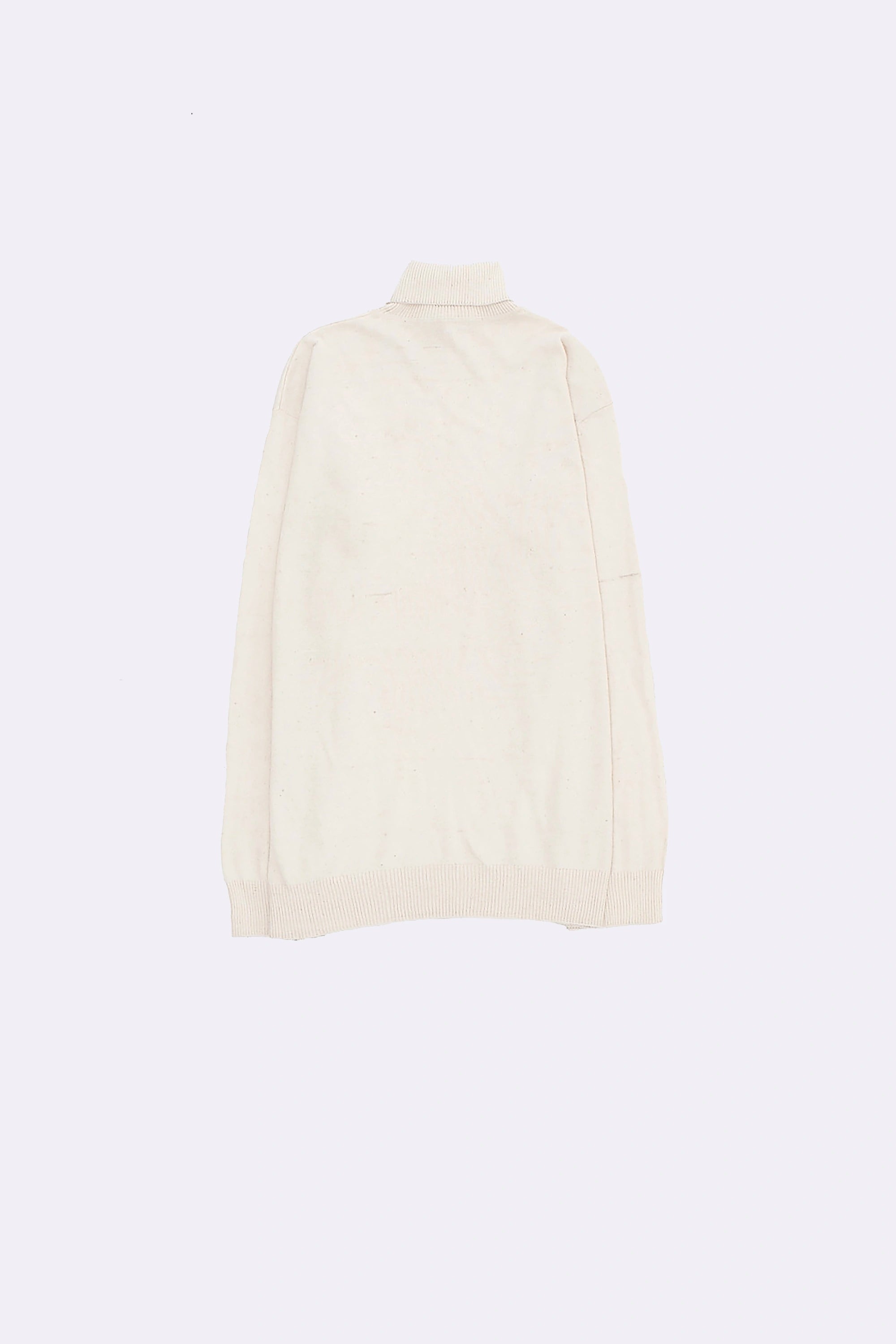 Undyed Turtleneck Full Sleeve Cotton Sweater