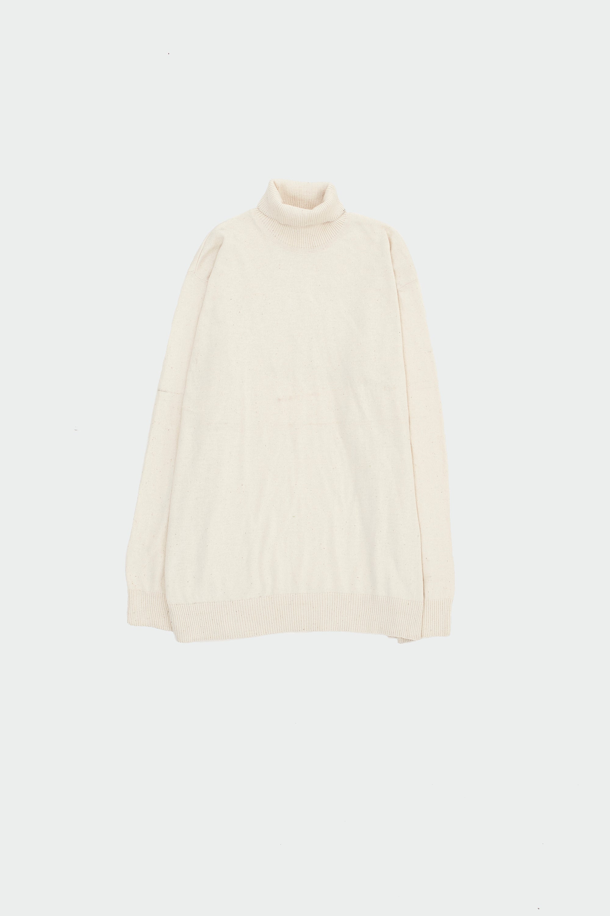 UNDYED TURTLENECK FULL SLEEVE COTTON SWEATER