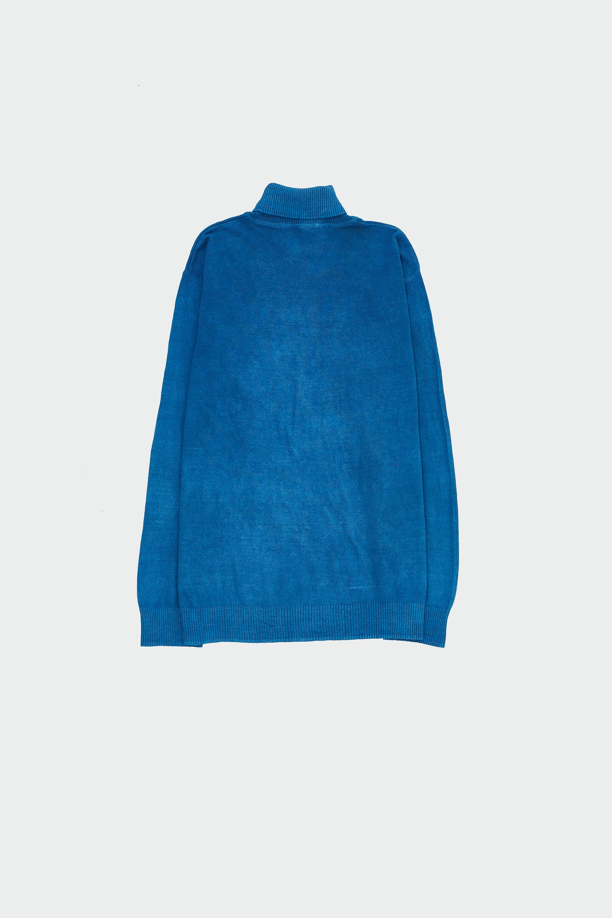 INDIGO TURTLENECK FULL SLEEVED COTTON T-SHIRT