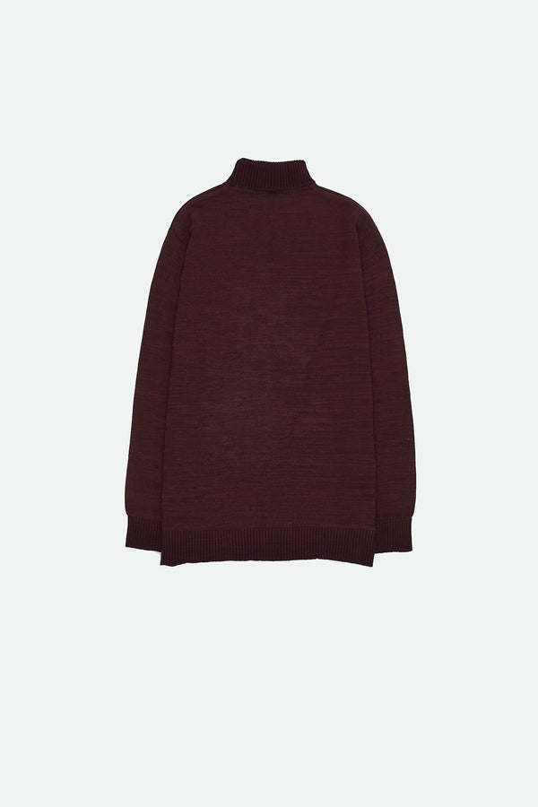 BURNT UMBER MERINO & PASHMINA WOOL SWEATER