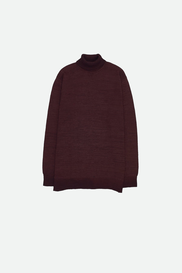 BURNT UMBER MERINO & PASHMINA WOOL SWEATER