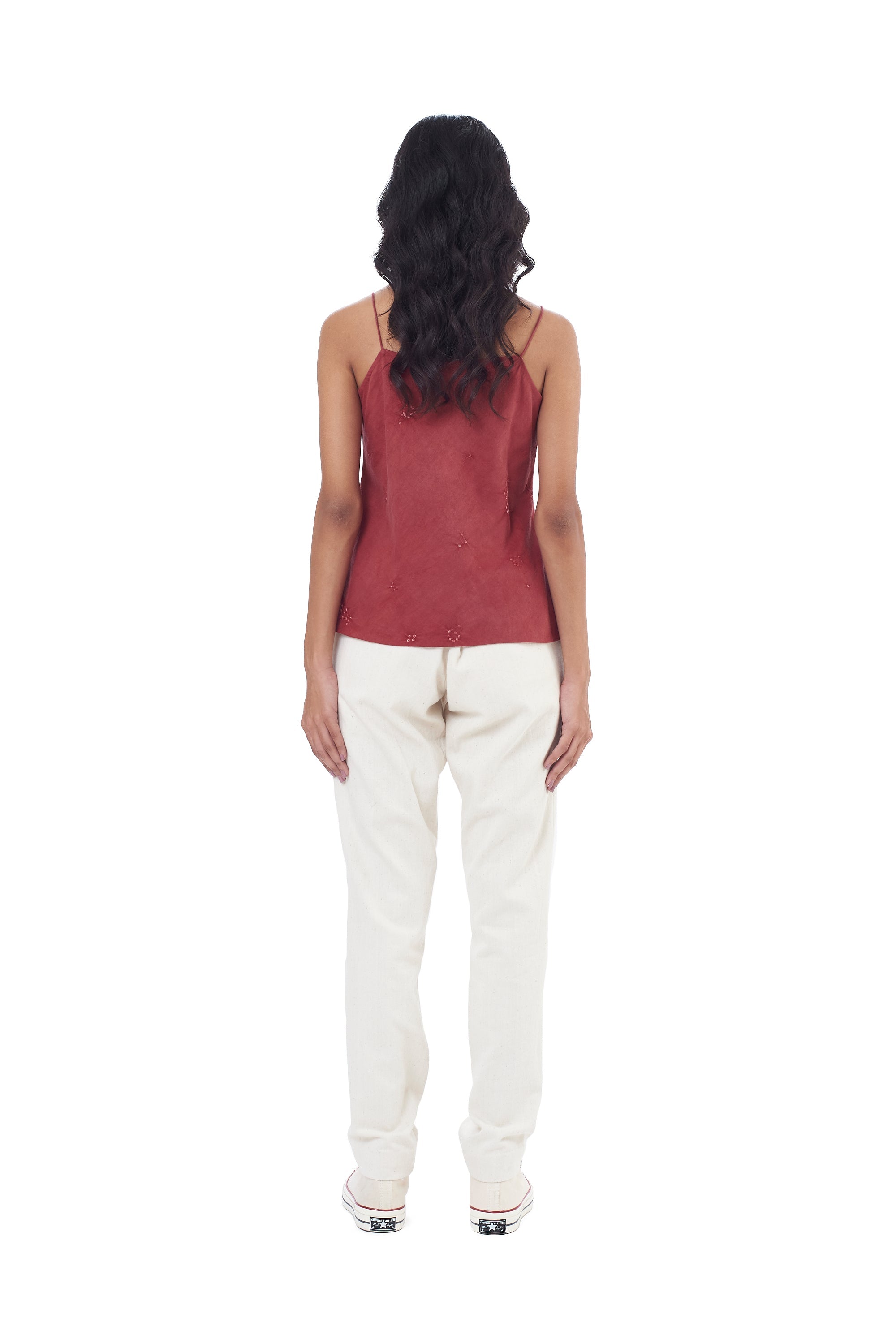 CRIMSON PINK TOP WITH MINIATURE BANDHANI
