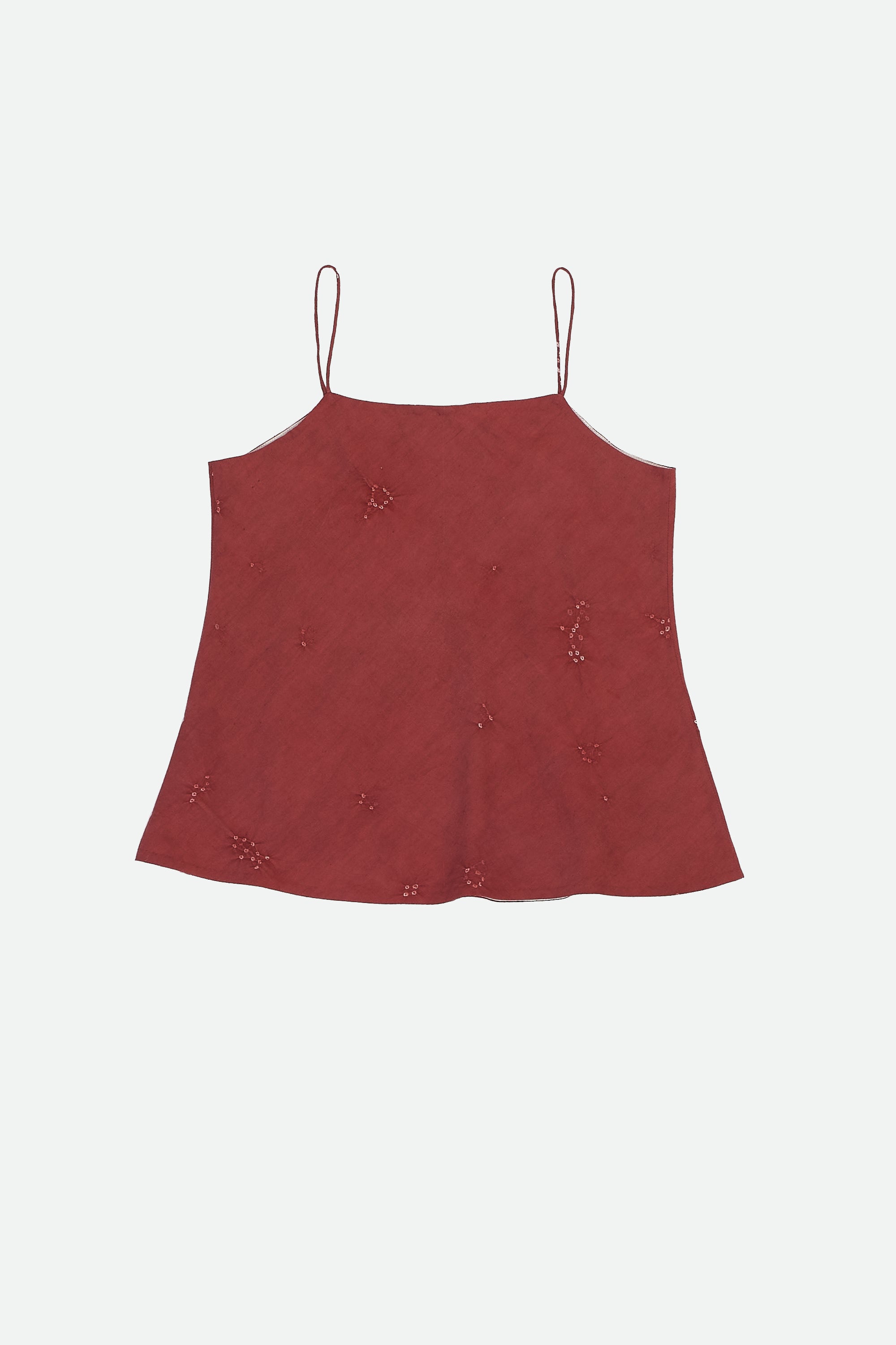 CRIMSON PINK TOP WITH MINIATURE BANDHANI