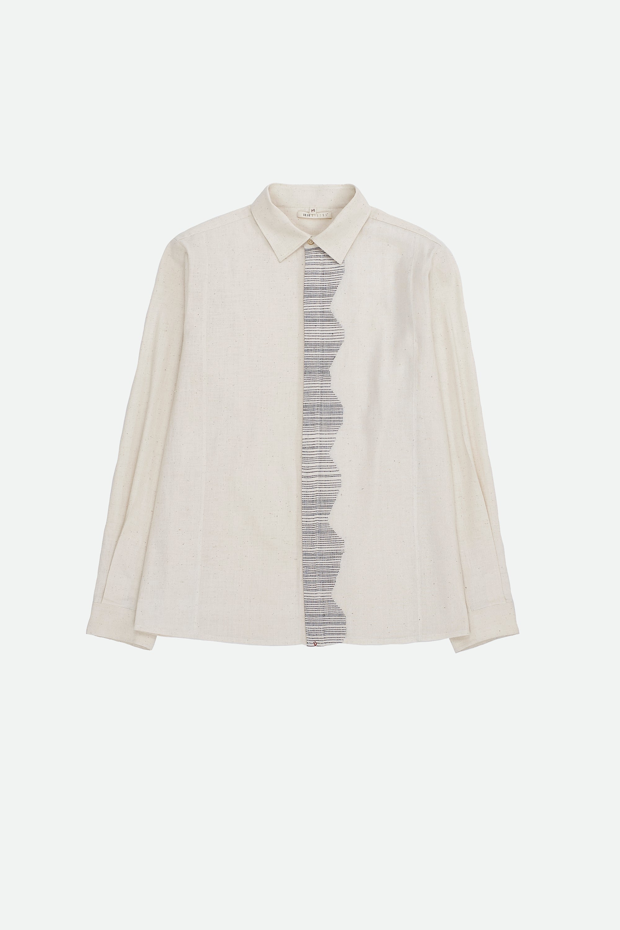 ECRU & BLACK COTTON JAMDANI SHIRT