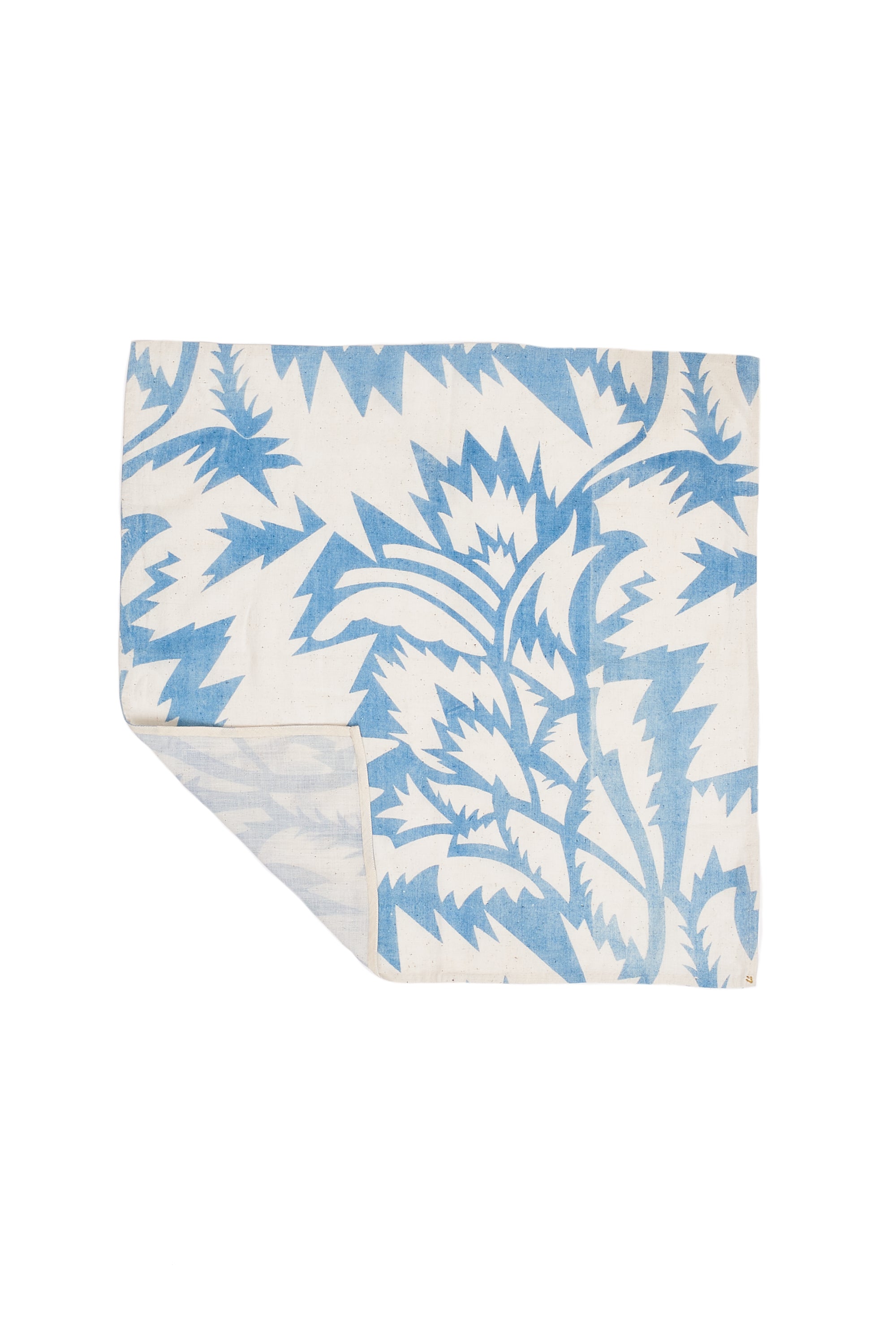 LIGHT INDIGO COTTON SCREEN PRINTED POCKET SQUARE