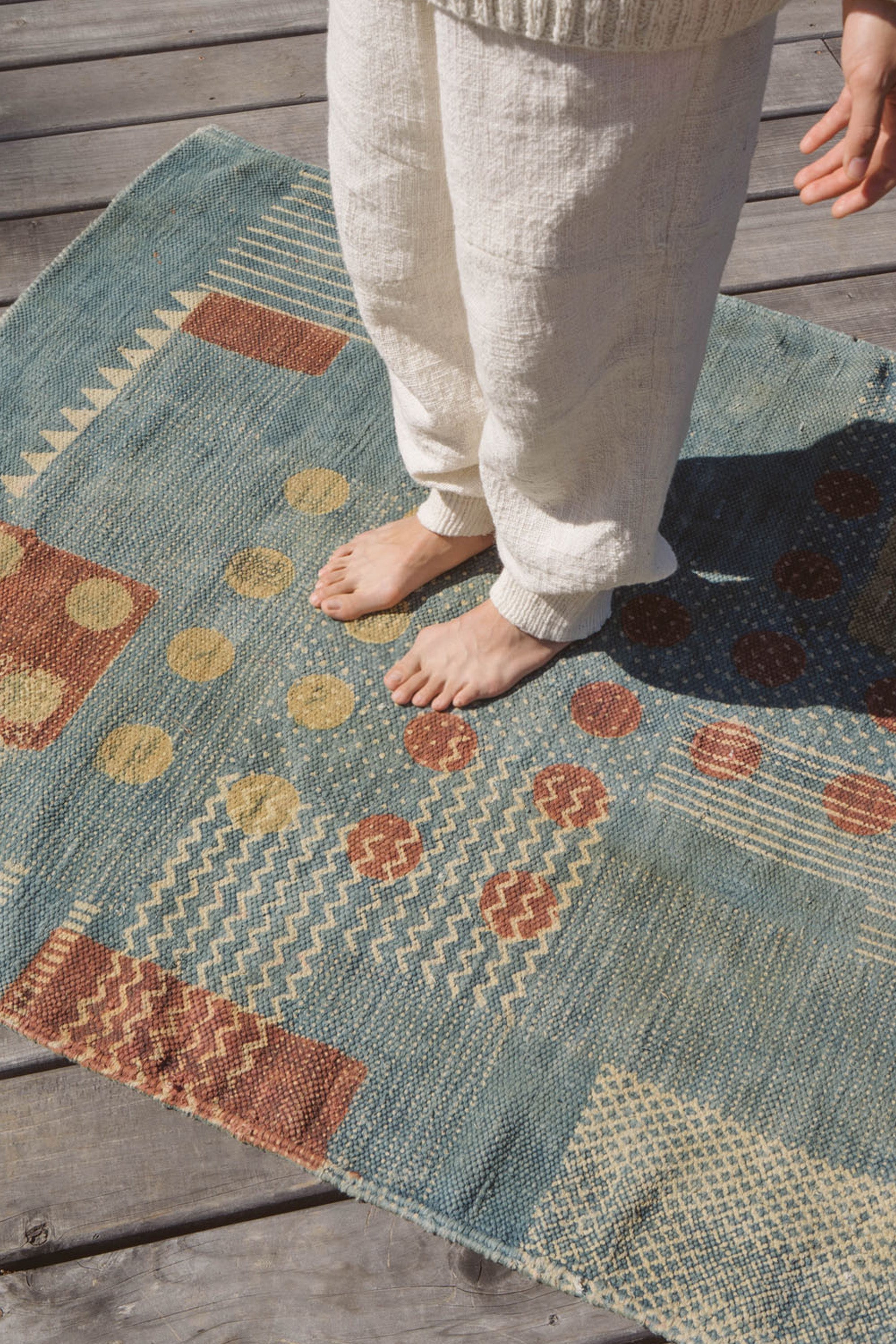 HANDWOVEN HEIRLOOM COTTON - SAGE RUG