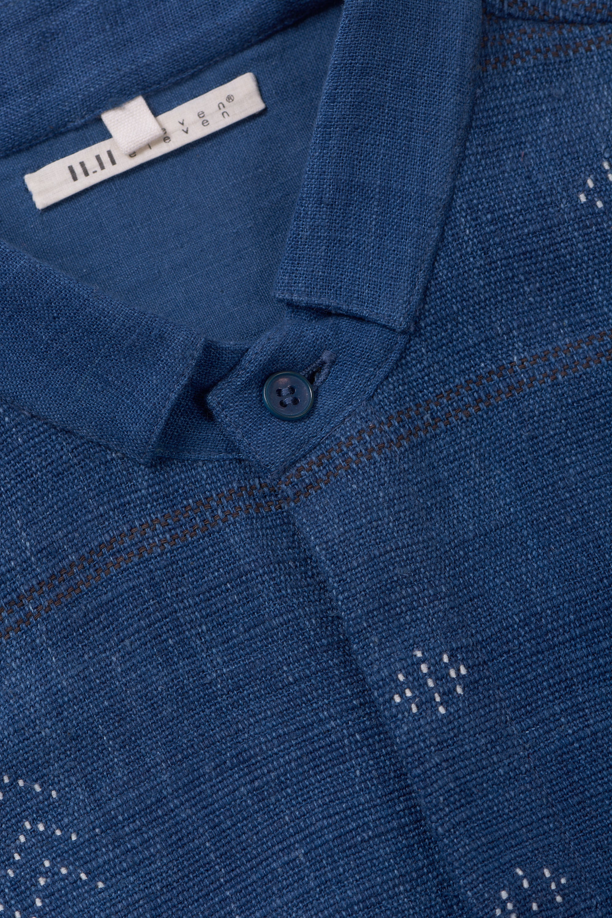 CONCEALED PLACKET INDIGO SHIRT