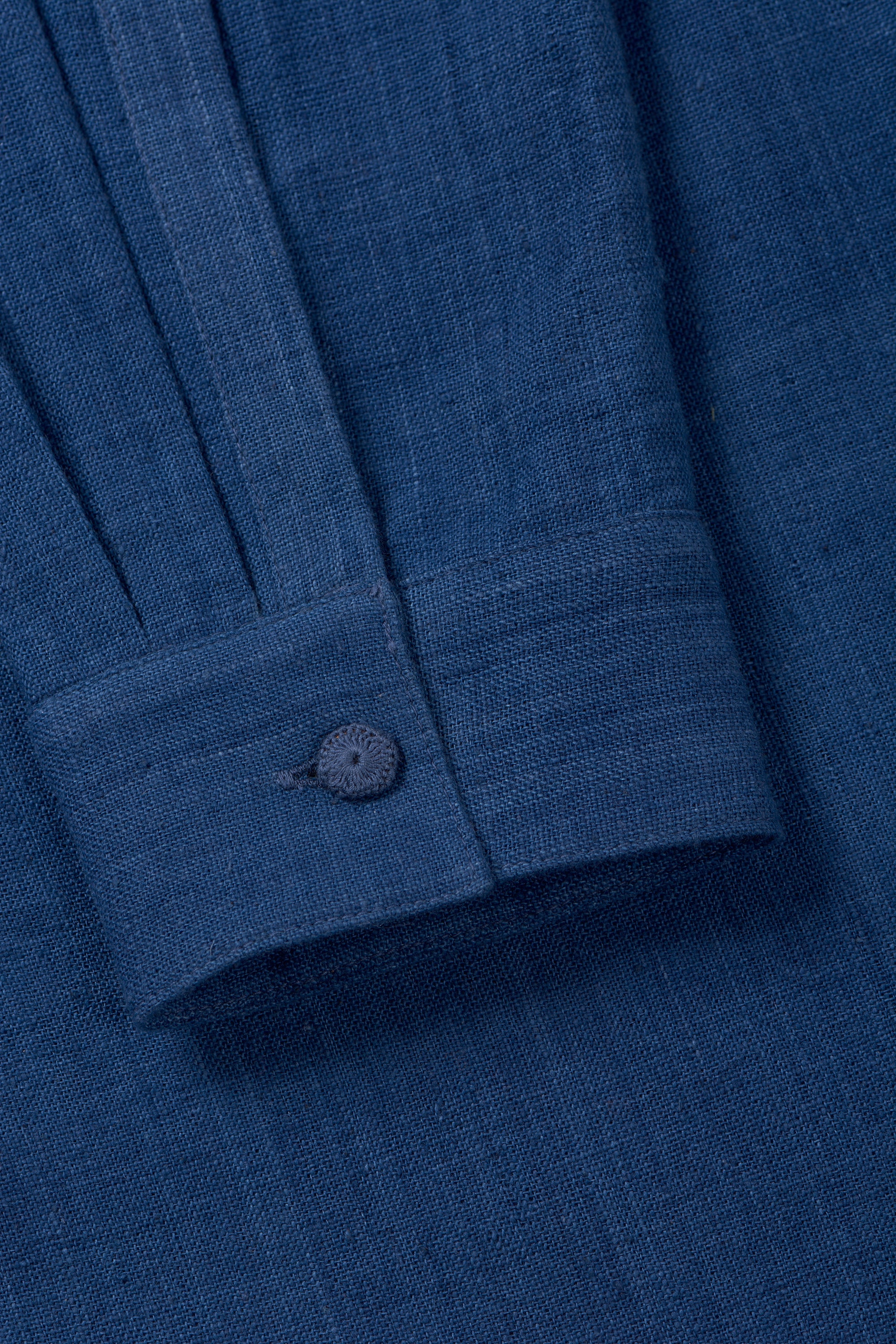 CONCEALED PLACKET INDIGO SHIRT