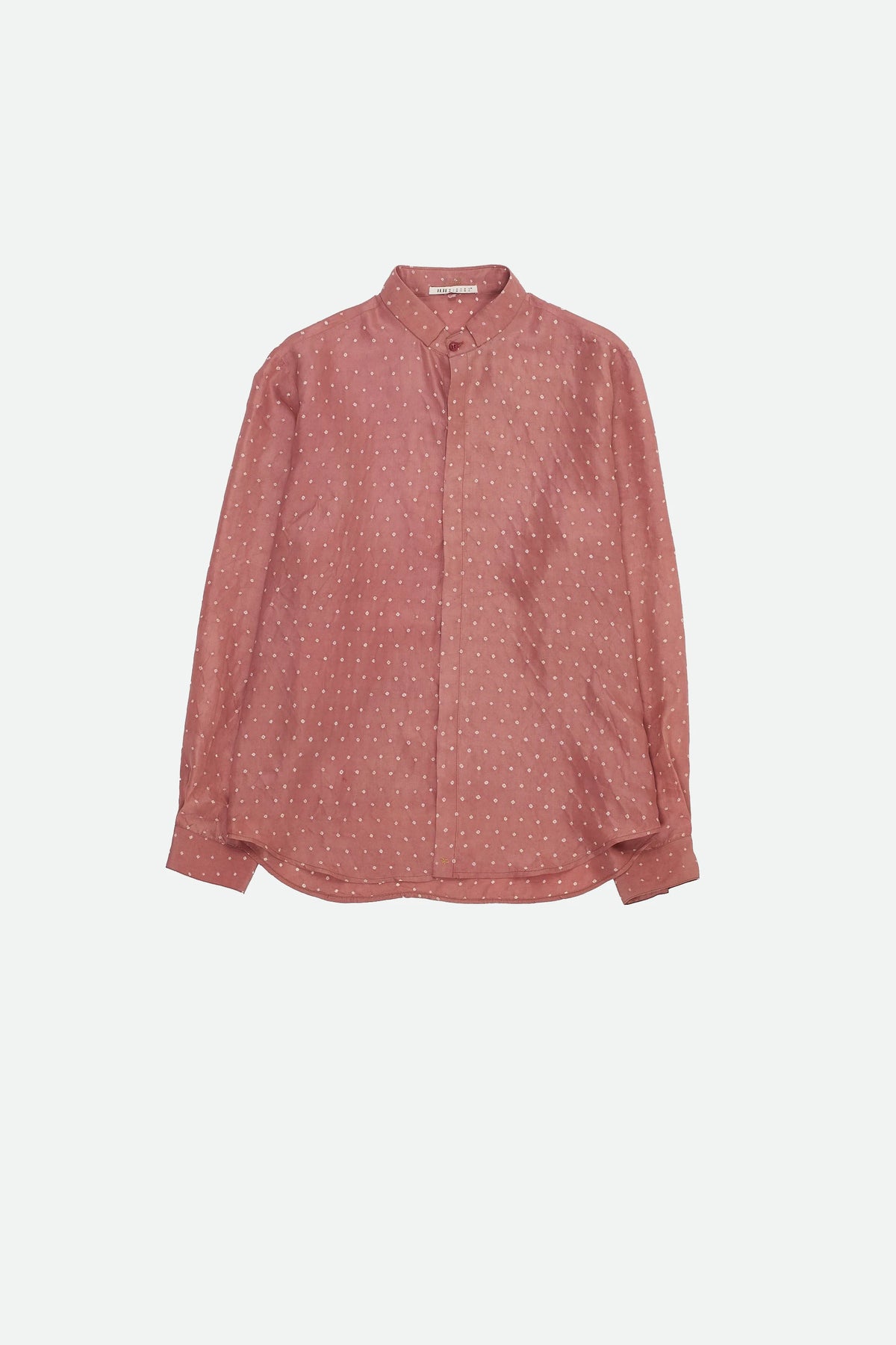 Chalk Pink Bandhani Shirt in Silk