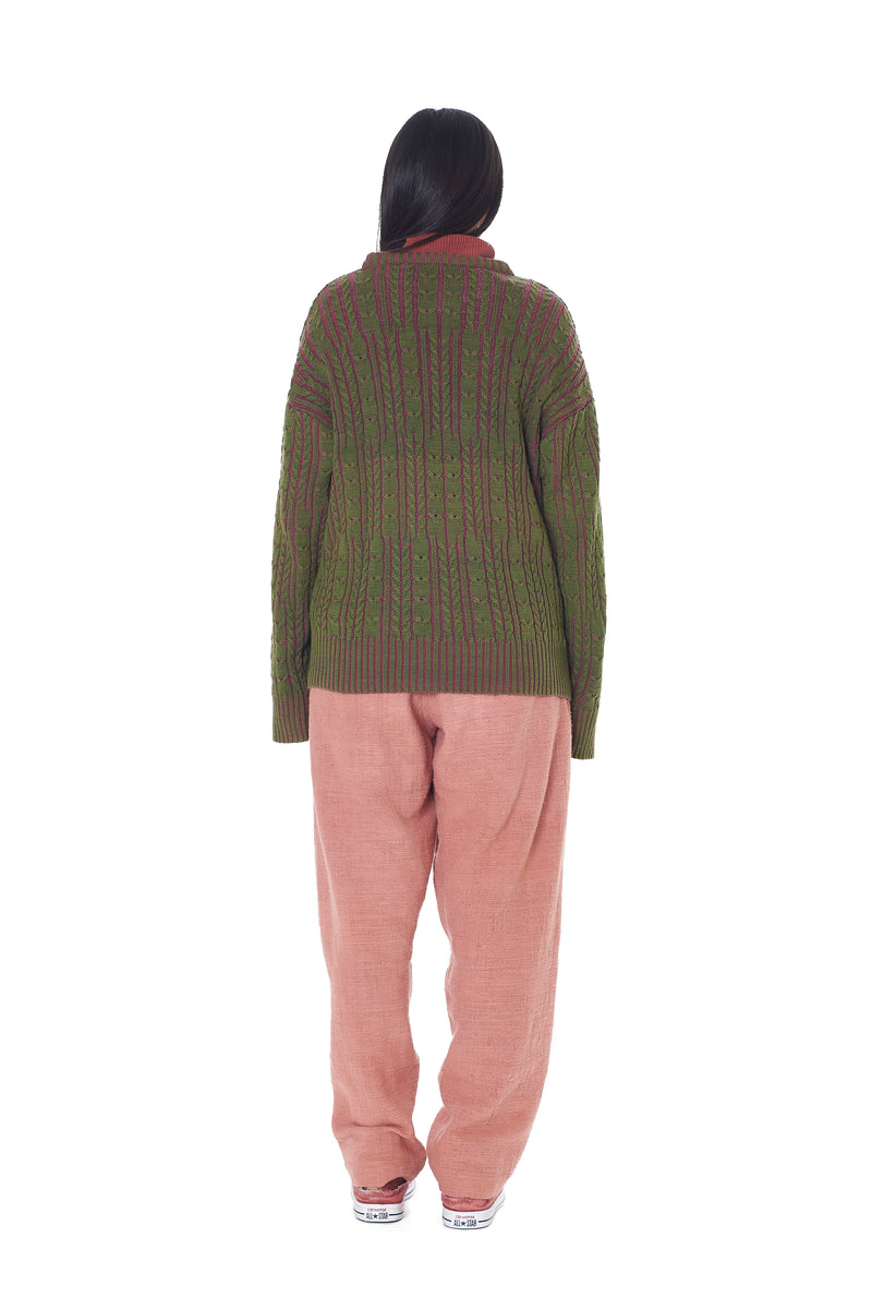 Olive Green Merino Wool Sweater