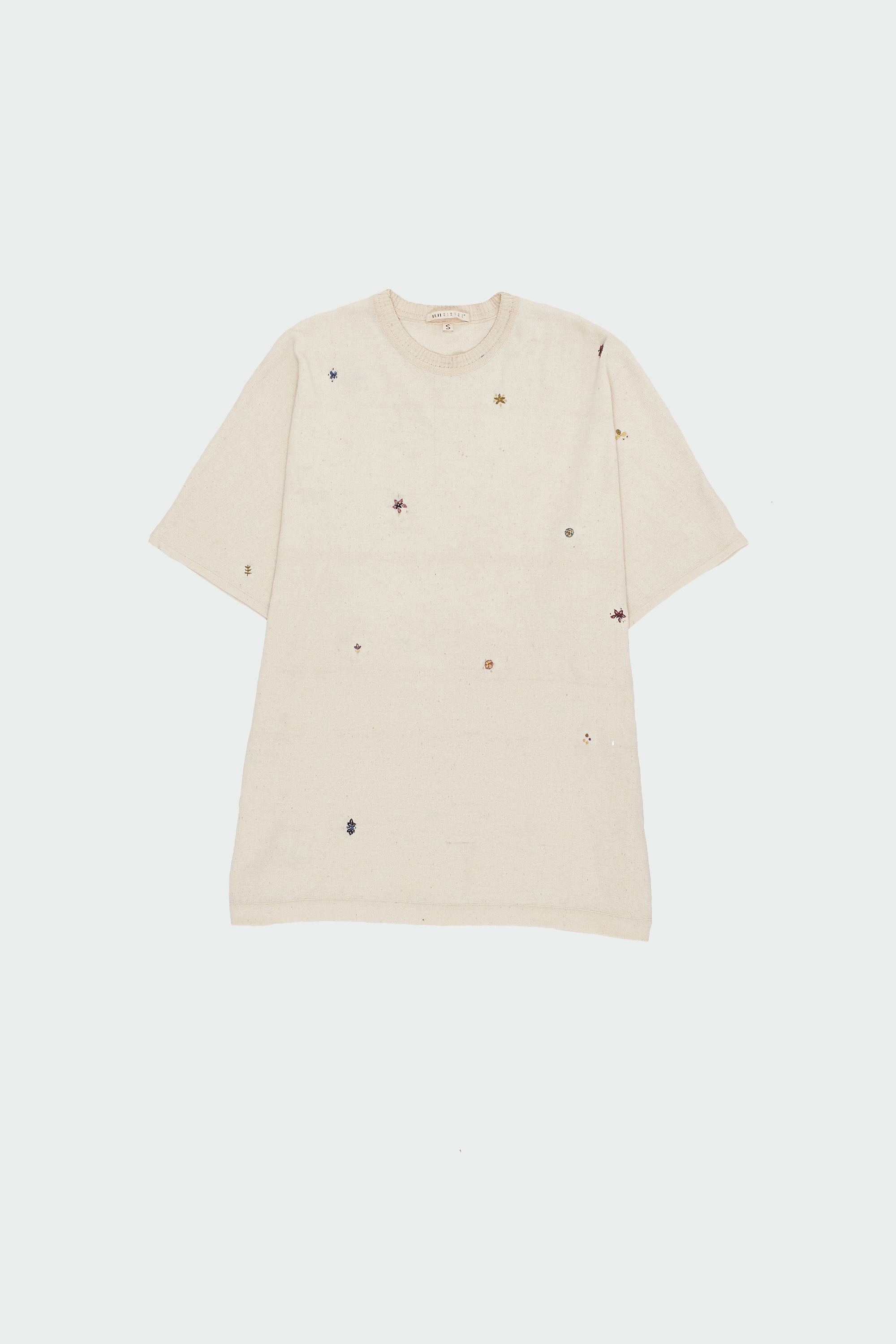 Ecru Hand Embroidered T-Shirt