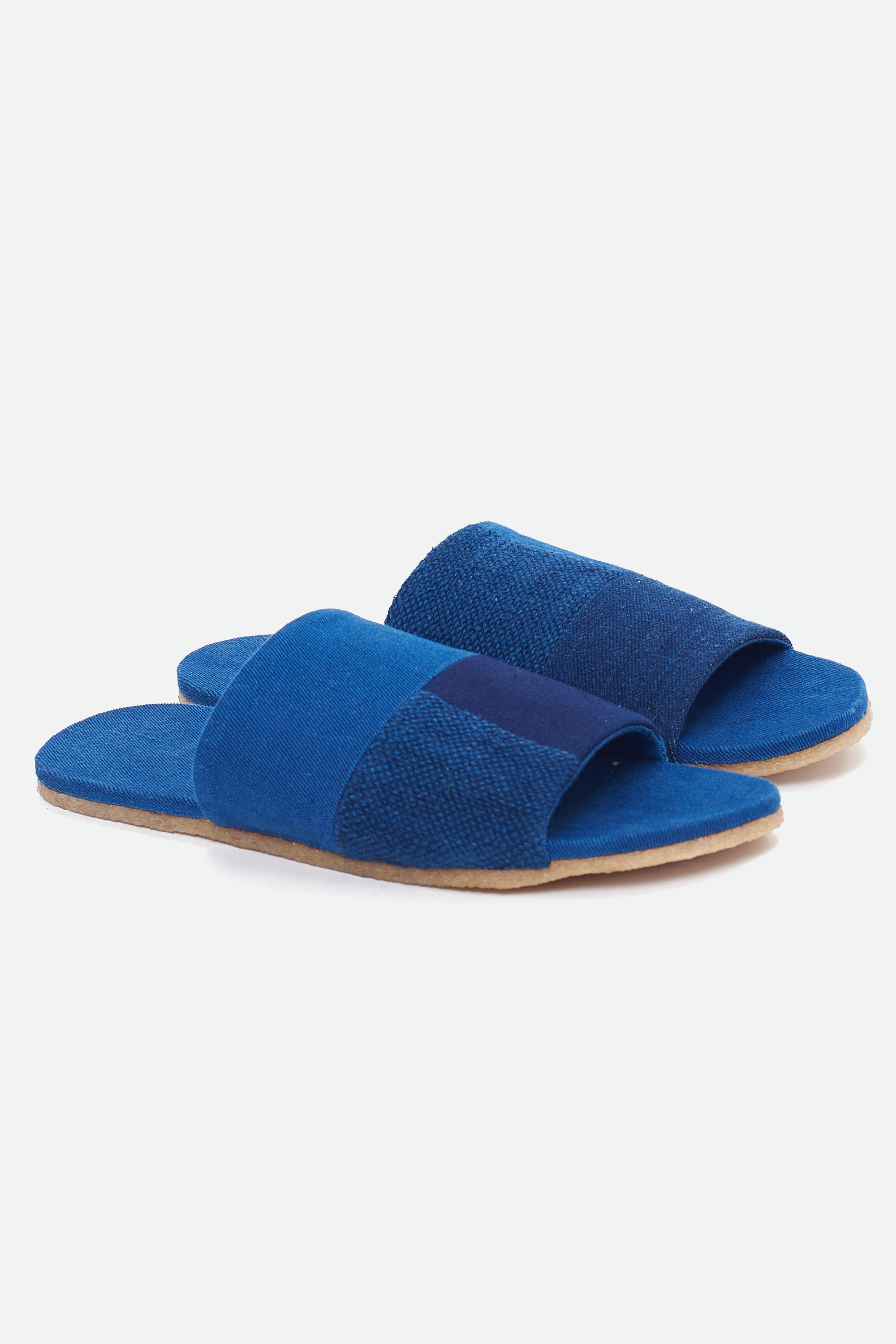 INDIGO HANDCRAFTED  PAIR OF PATCHWORK SLIDES