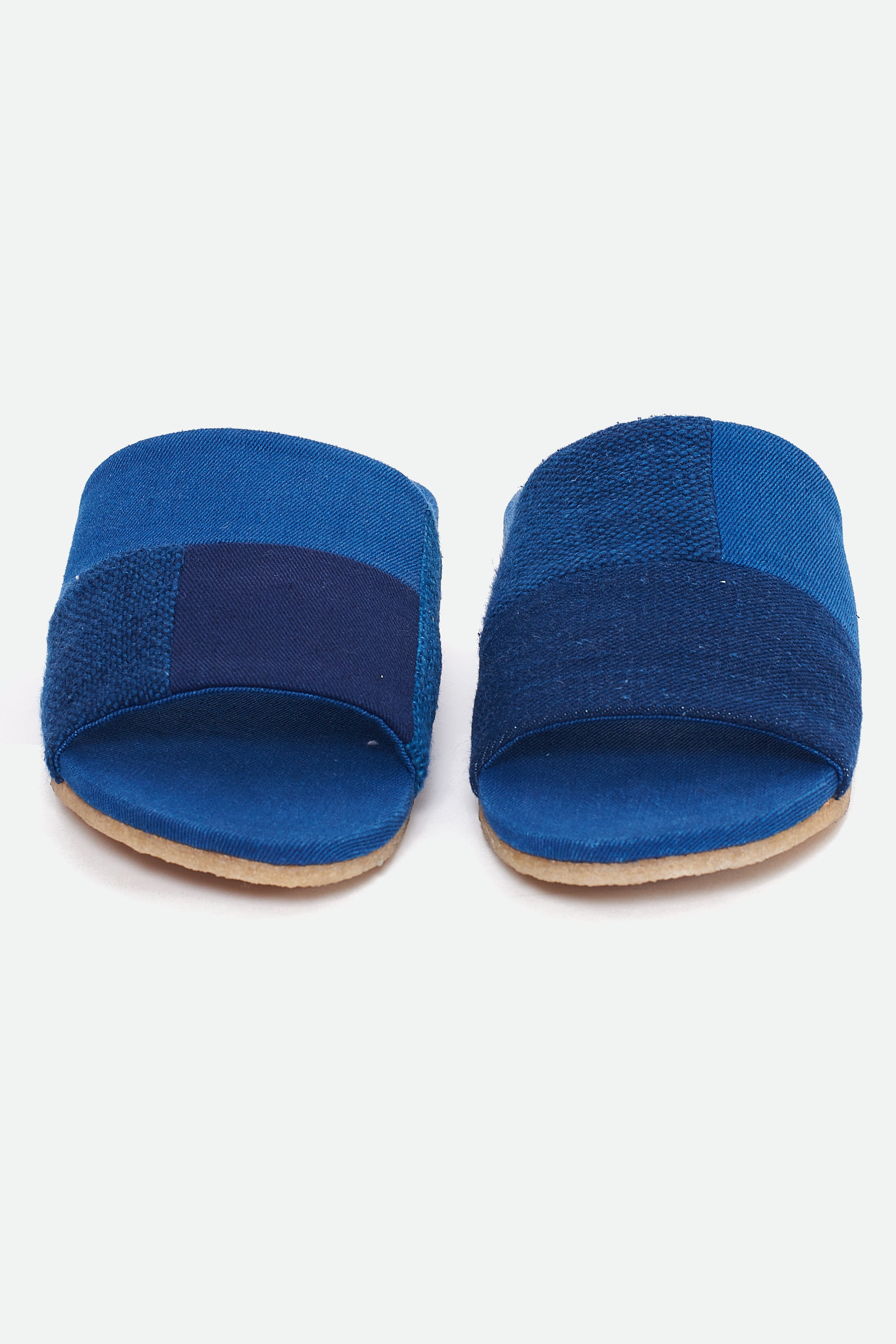 INDIGO HANDCRAFTED  PAIR OF PATCHWORK SLIDES
