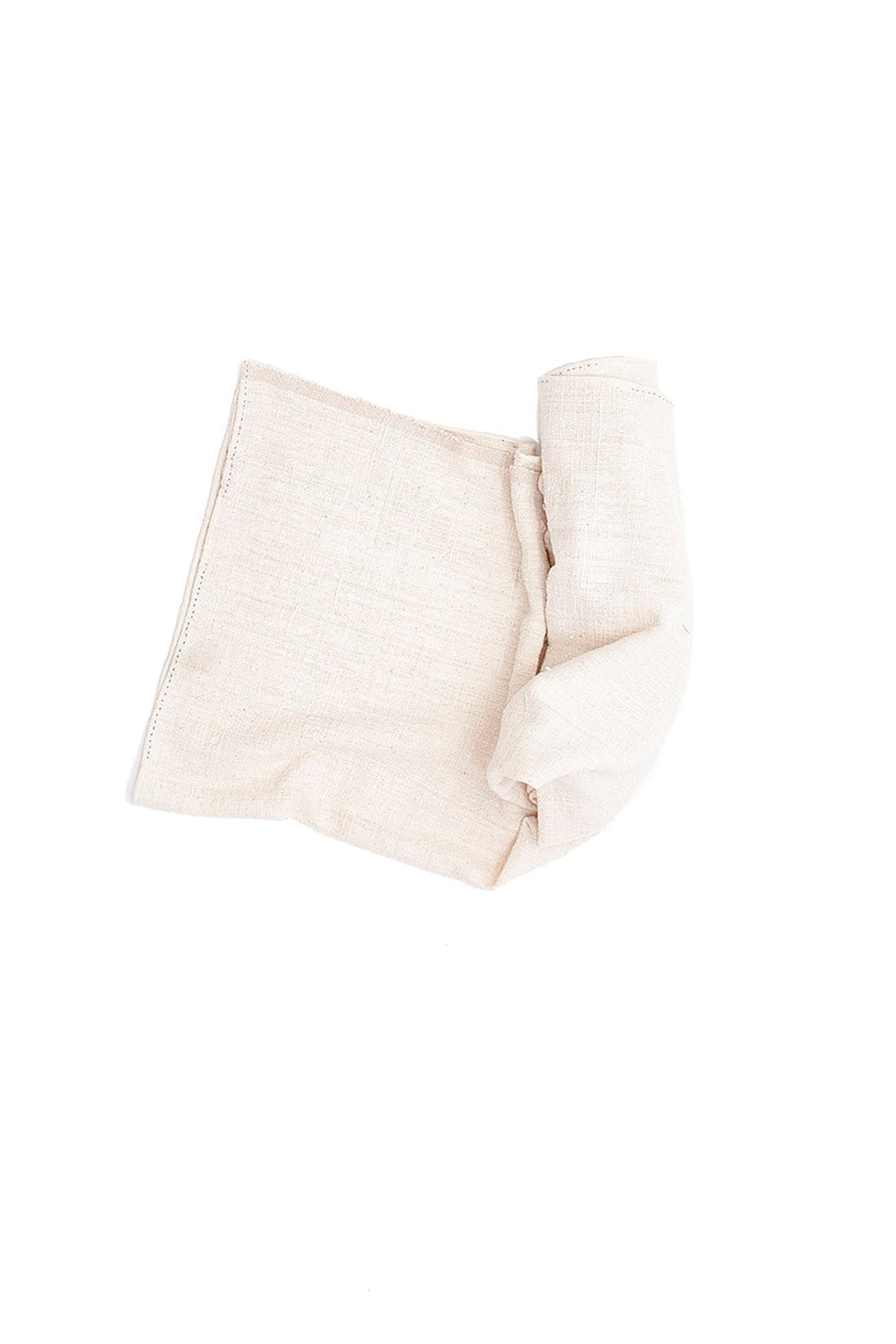 HANDPAINTED ORGANIC COTTON TOWEL IN ECRU