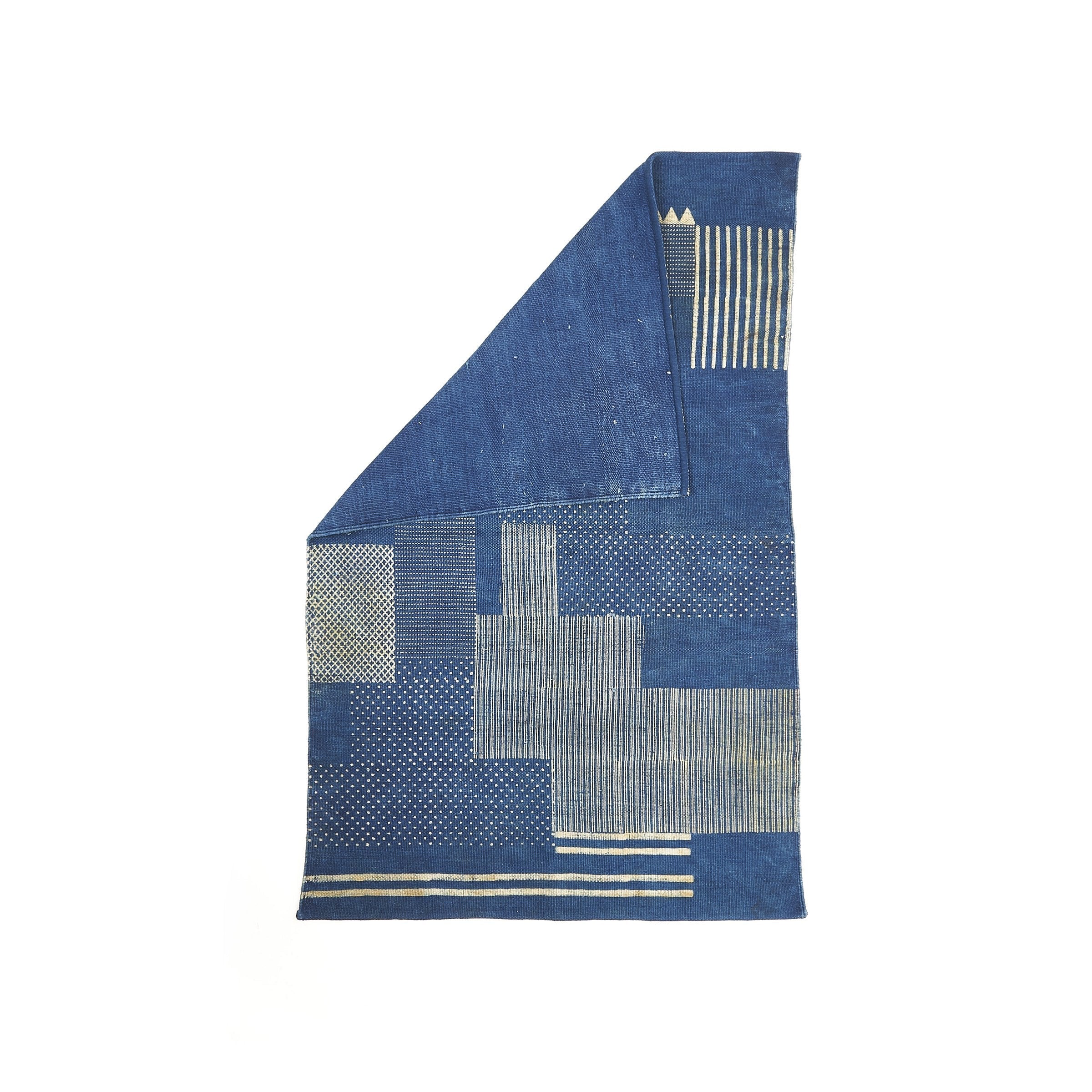 Indigo Block Printed Rug