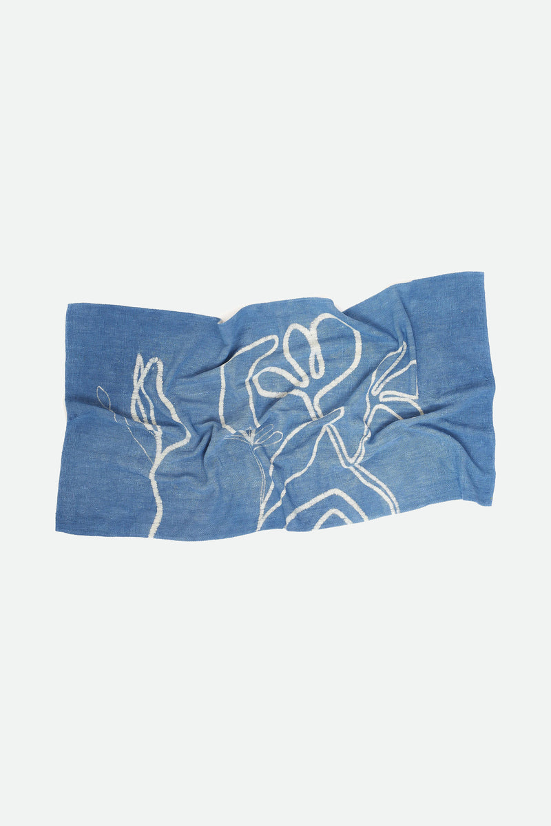 INDIGO HANDPAINTED TOWEL