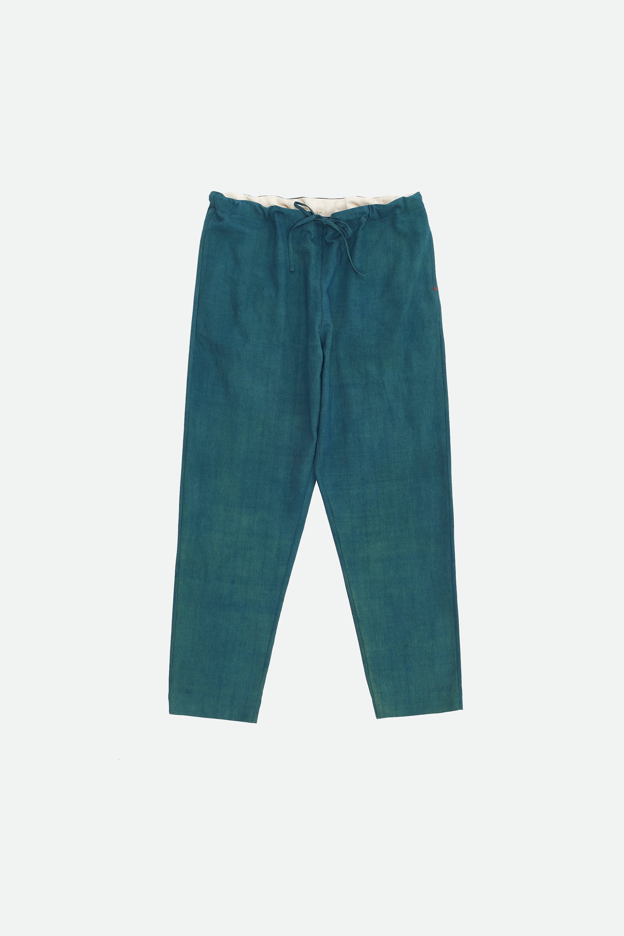 BOTTLE GREEN COTTON STRING PANT