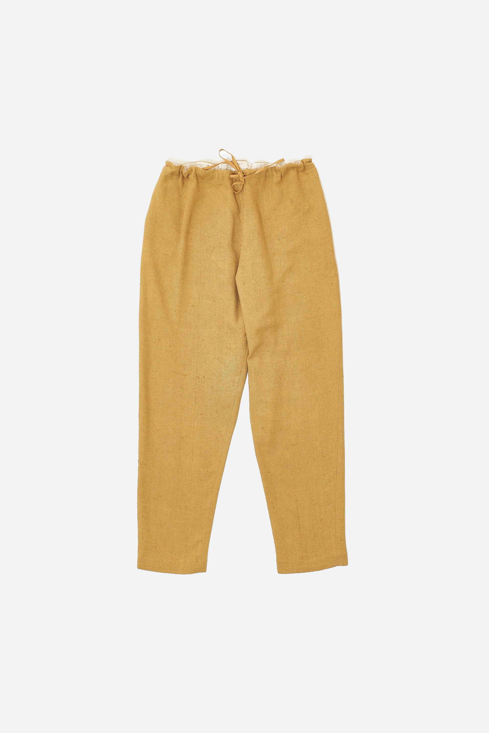 MUSTARD YELLOW DRAWSTRING PANTS IN COTTON