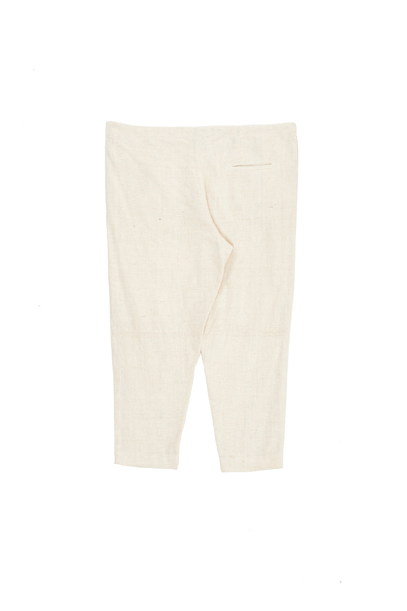 Undyed Organic Cotton Drawstring Tapered Pants