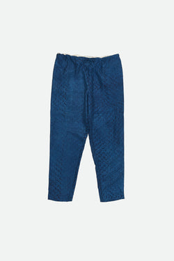 INDIGO BLOCK PRINTED DRAWSTRING PANTS