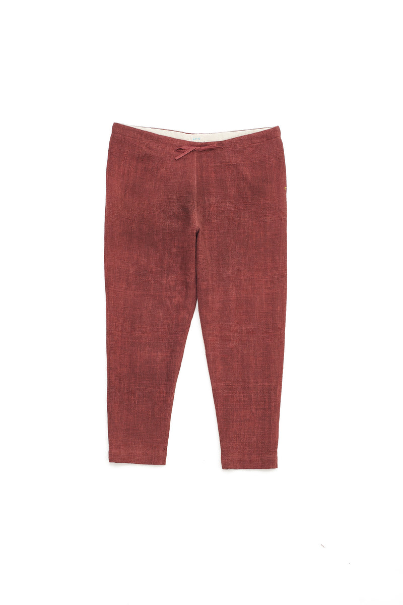 ROGUE PINK ORGANIC COTTON DRAWSTRING TAPERED PANTS