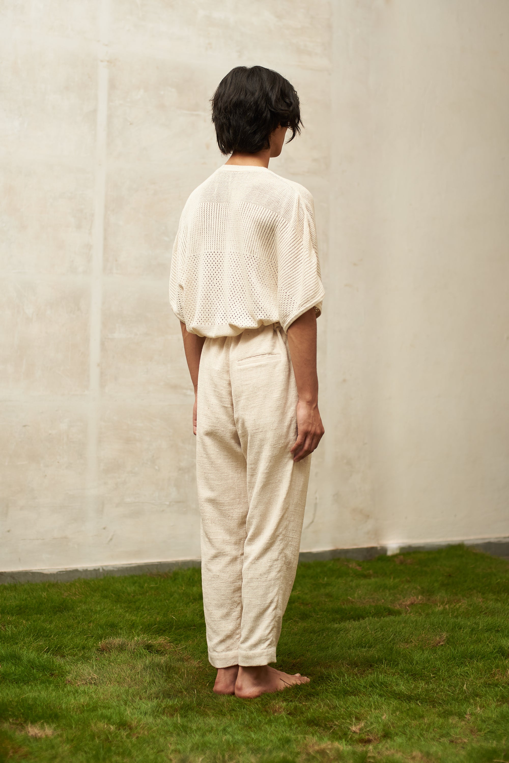 UNDYED ORGANIC COTTON DRAWSTRING PANTS