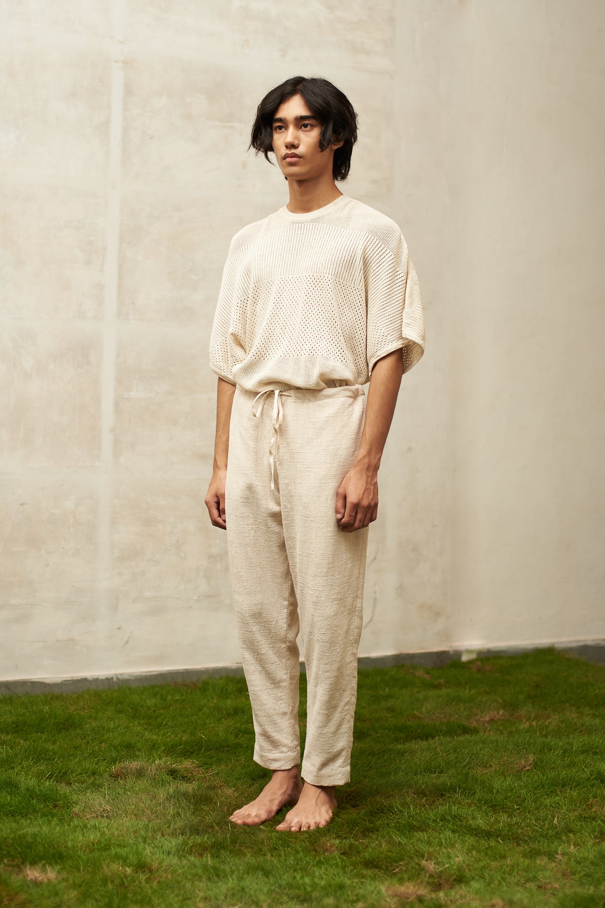 UNDYED ORGANIC COTTON DRAWSTRING PANTS