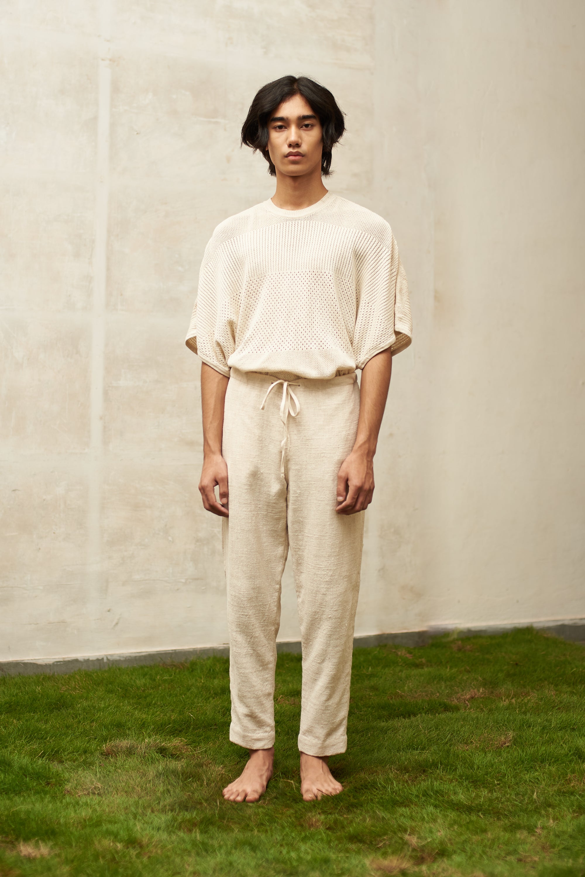 UNDYED ORGANIC COTTON DRAWSTRING PANTS