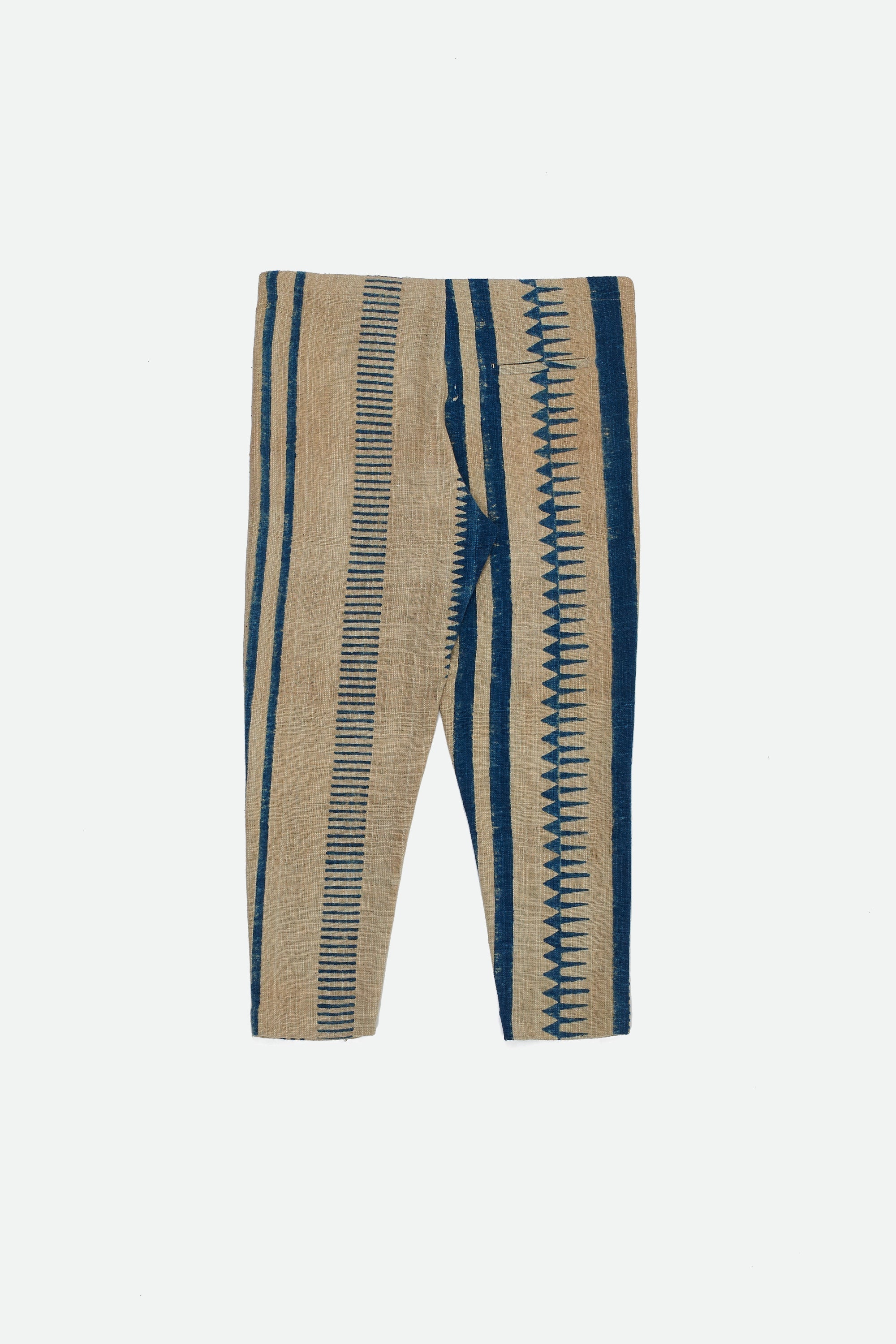 ECRU BLOCK PRINTED COTTON DRAWSTRING PANT