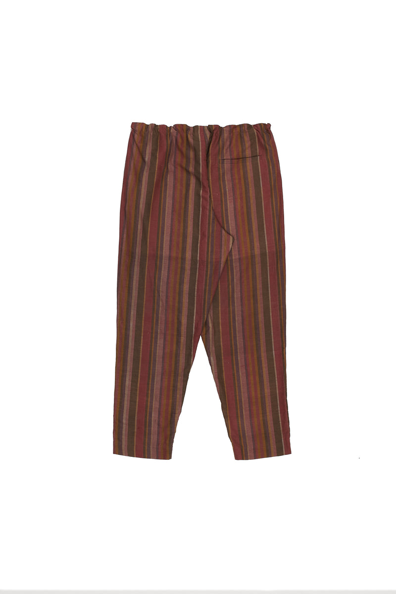 Charcoal Screenprinted Soft Silk Drawstring Pants